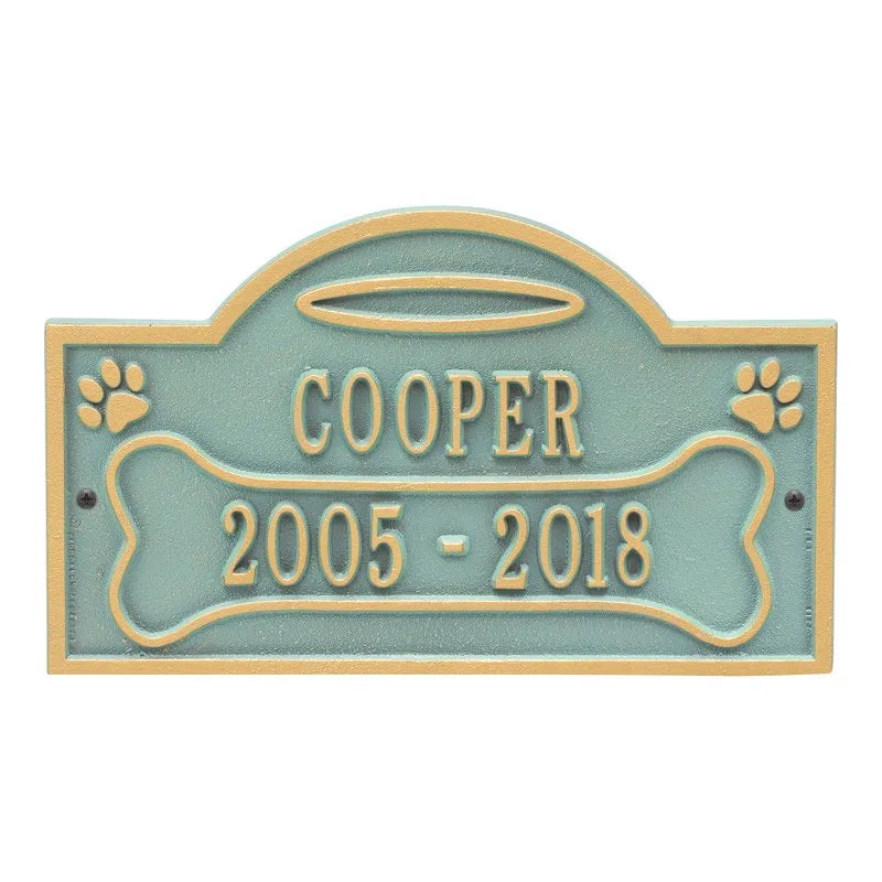 All Dogs Go to Heaven Pet Memorial Personalized Wall or Ground Plaque