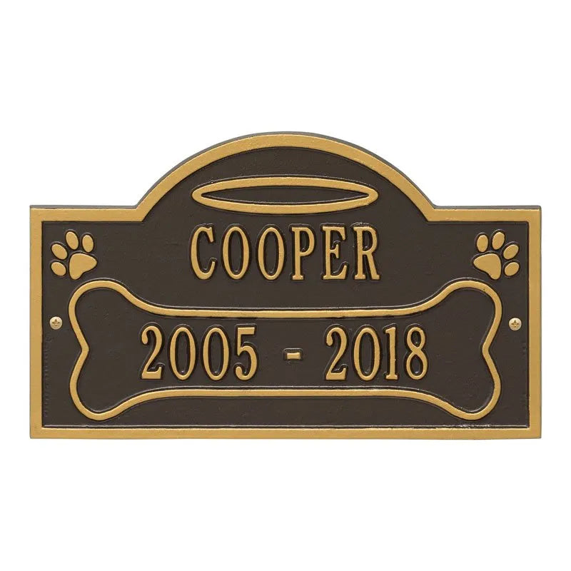 All Dogs Go to Heaven Pet Memorial Personalized Wall or Ground Plaque