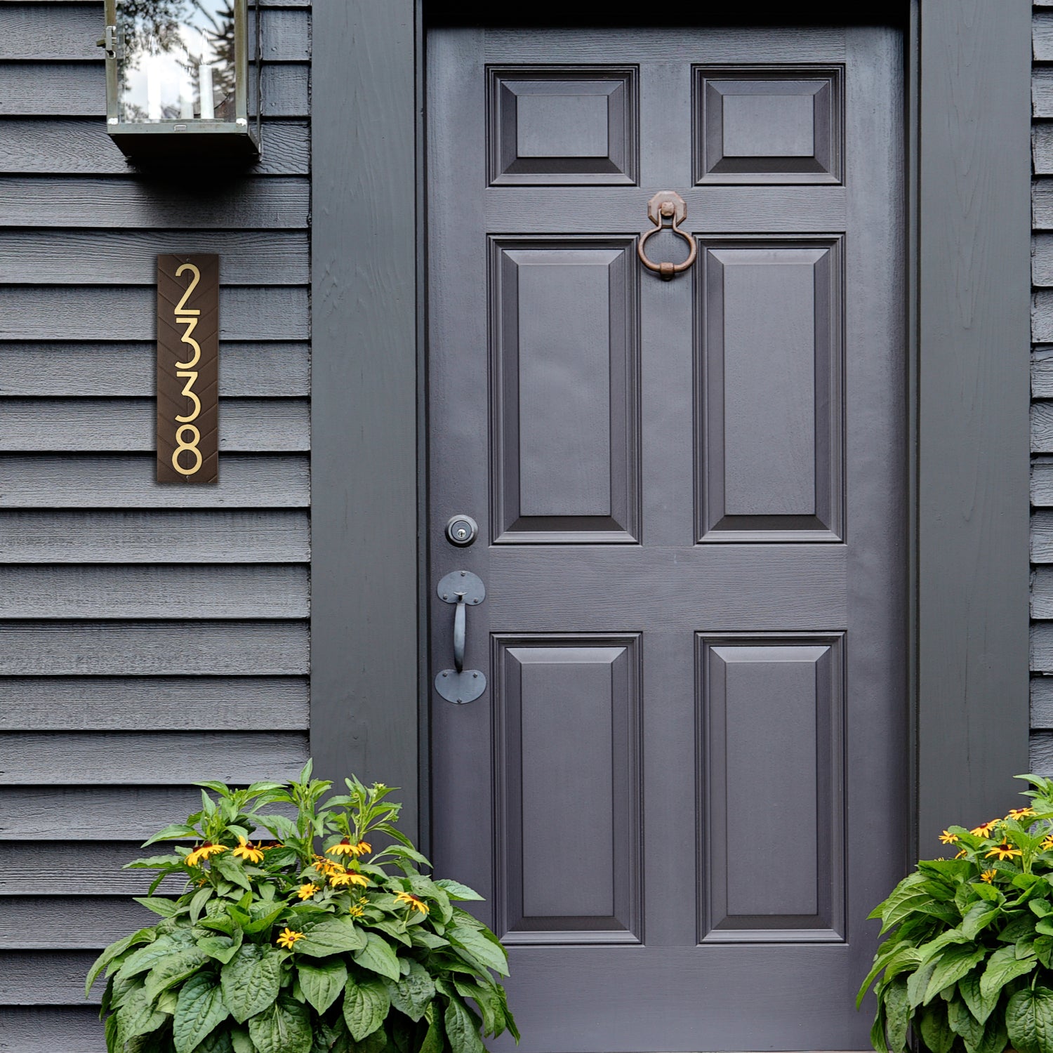 Modern Herringbone Vertical Plaque, Standard Wall 1-line