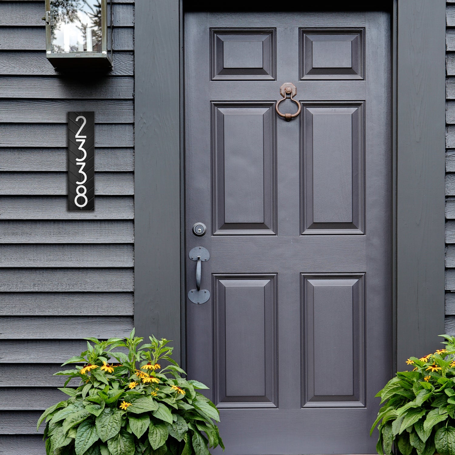 Modern Herringbone Vertical Plaque, Standard Wall 1-line