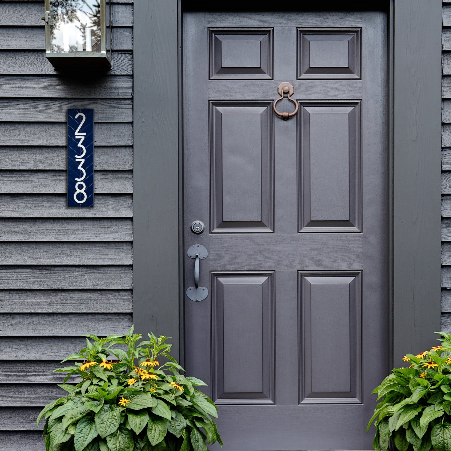Modern Herringbone Vertical Plaque, Standard Wall 1-line