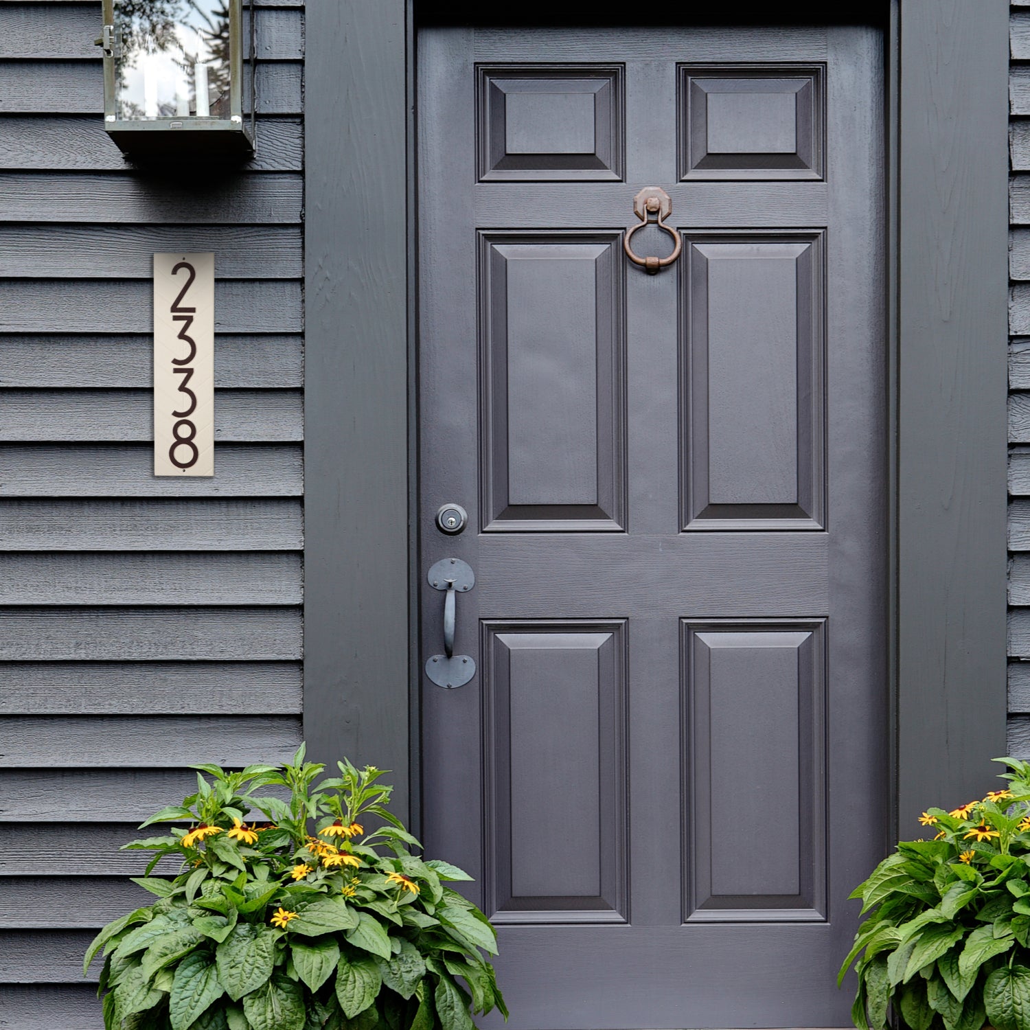 Modern Herringbone Vertical Plaque, Standard Wall 1-line