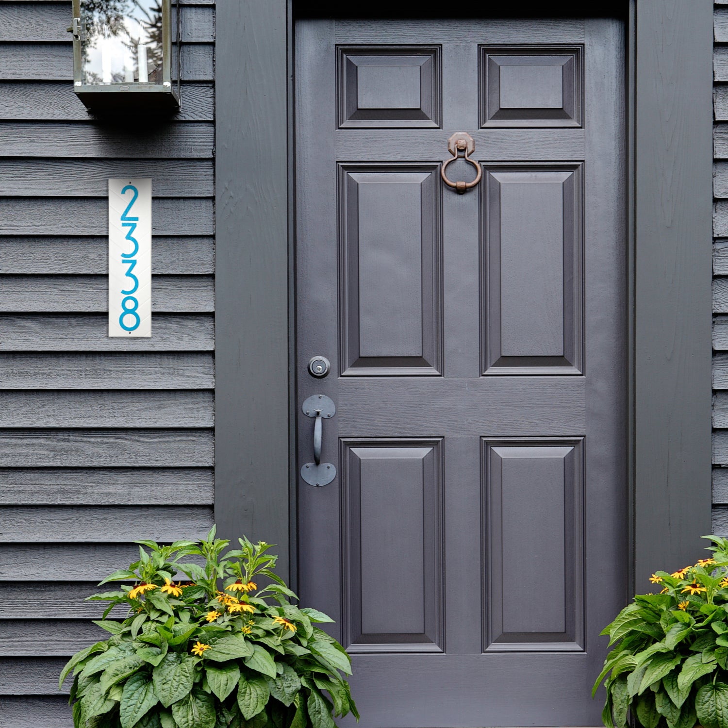 Modern Herringbone Vertical Plaque, Standard Wall 1-line