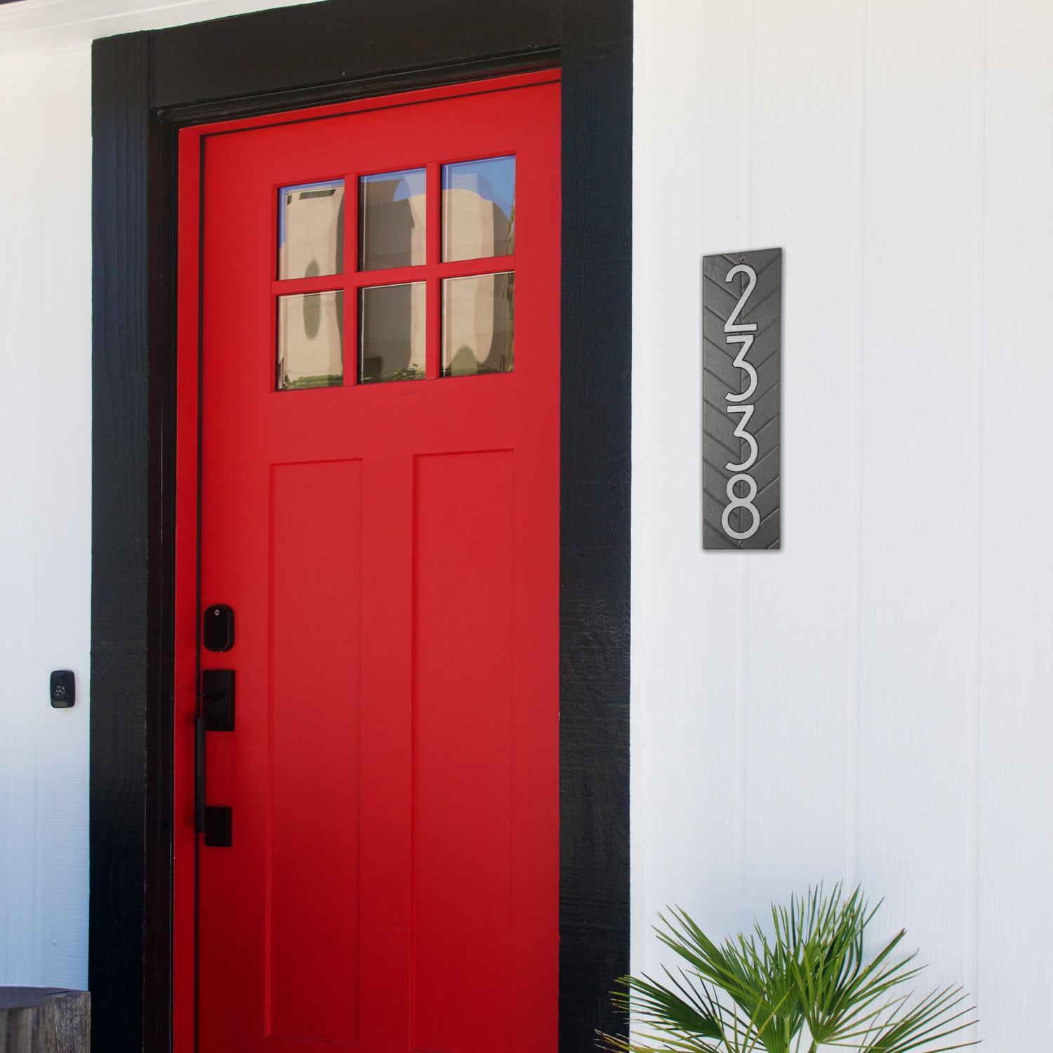 Modern Herringbone Vertical Plaque, Standard Wall 1-line