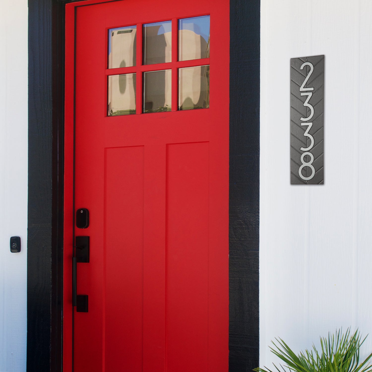 Modern Herringbone Vertical Plaque, Standard Wall 1-line