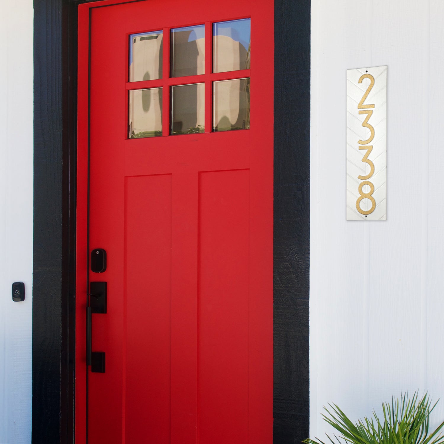 Modern Herringbone Vertical Plaque, Standard Wall 1-line