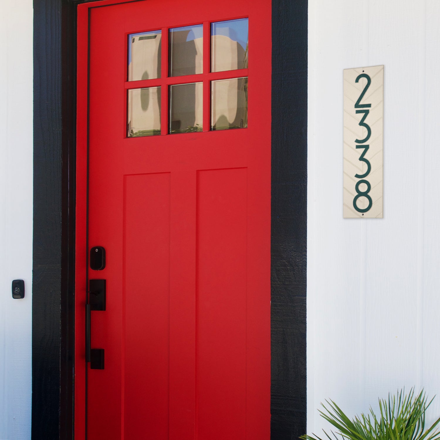 Modern Herringbone Vertical Plaque, Standard Wall 1-line
