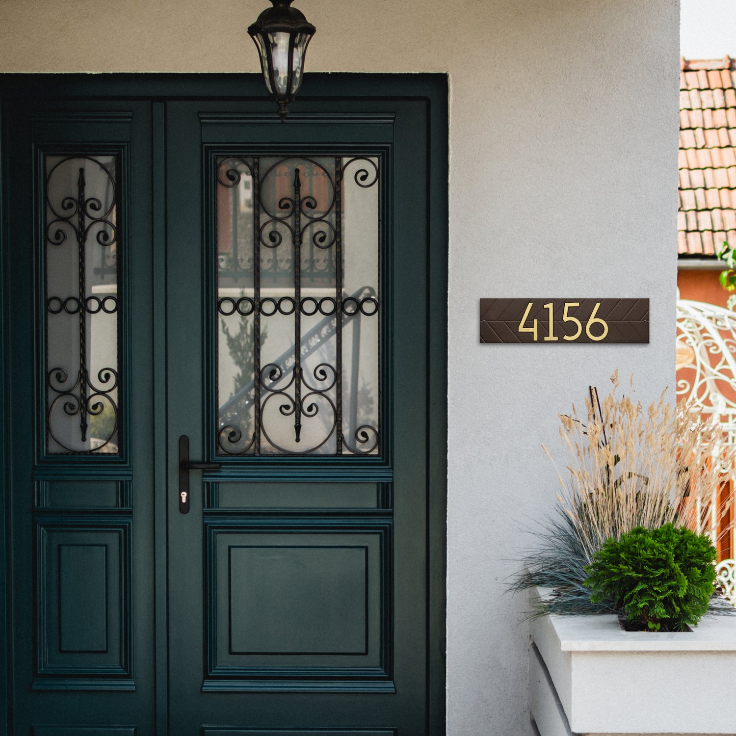 Modern Herringbone Horizontal Plaque, Standard Wall 1-line