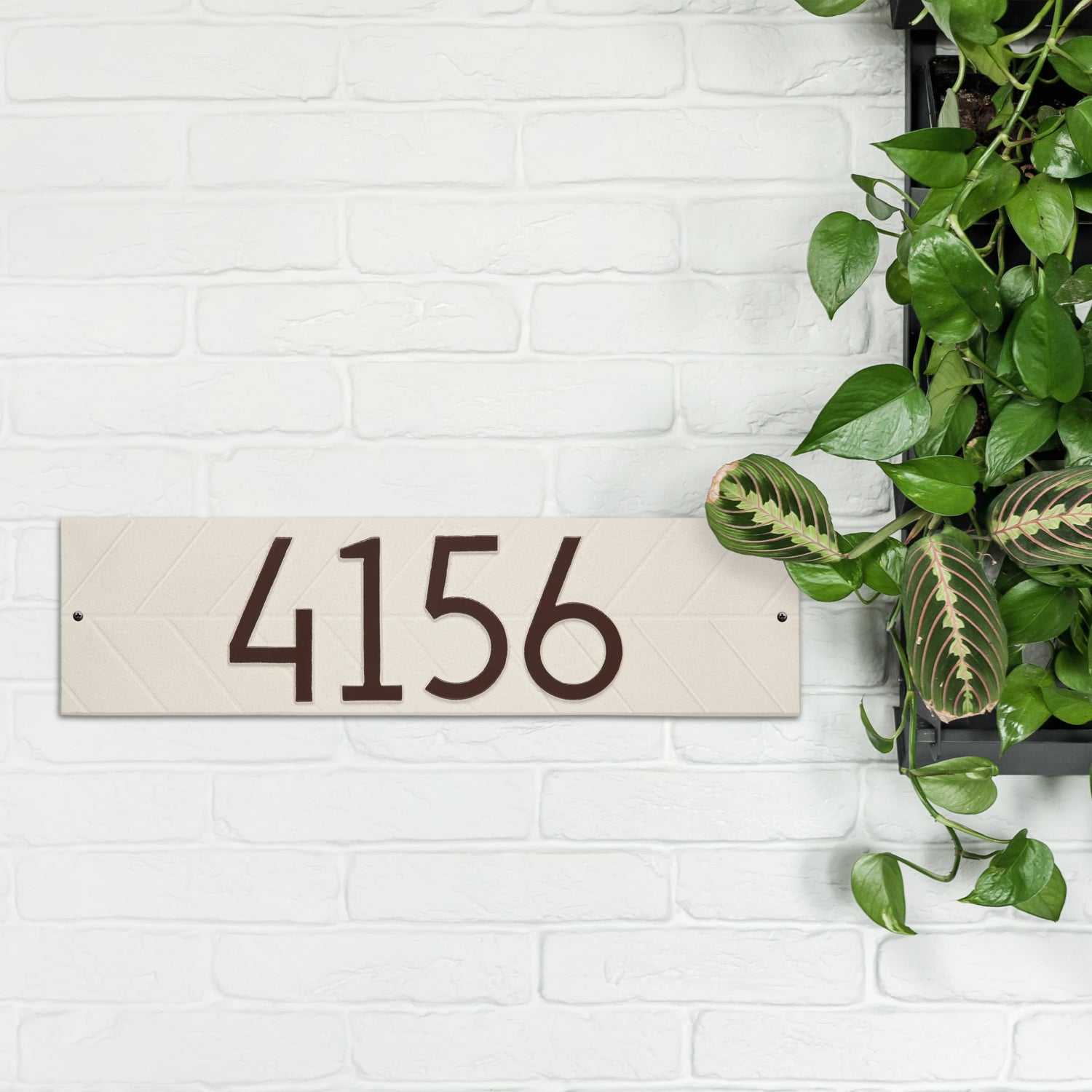 Modern Herringbone Horizontal Plaque, Standard Wall 1-line