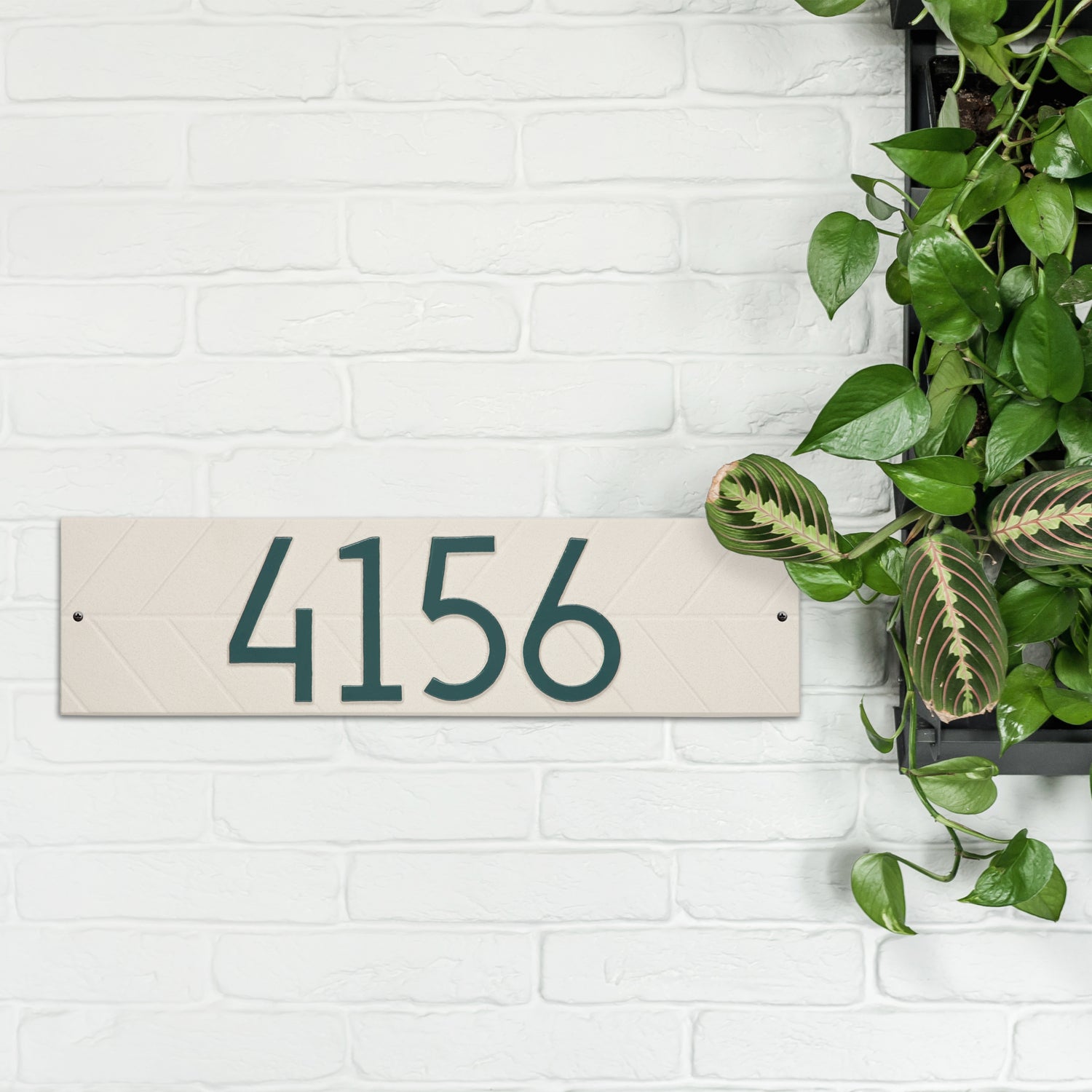 Modern Herringbone Horizontal Plaque, Standard Wall 1-line