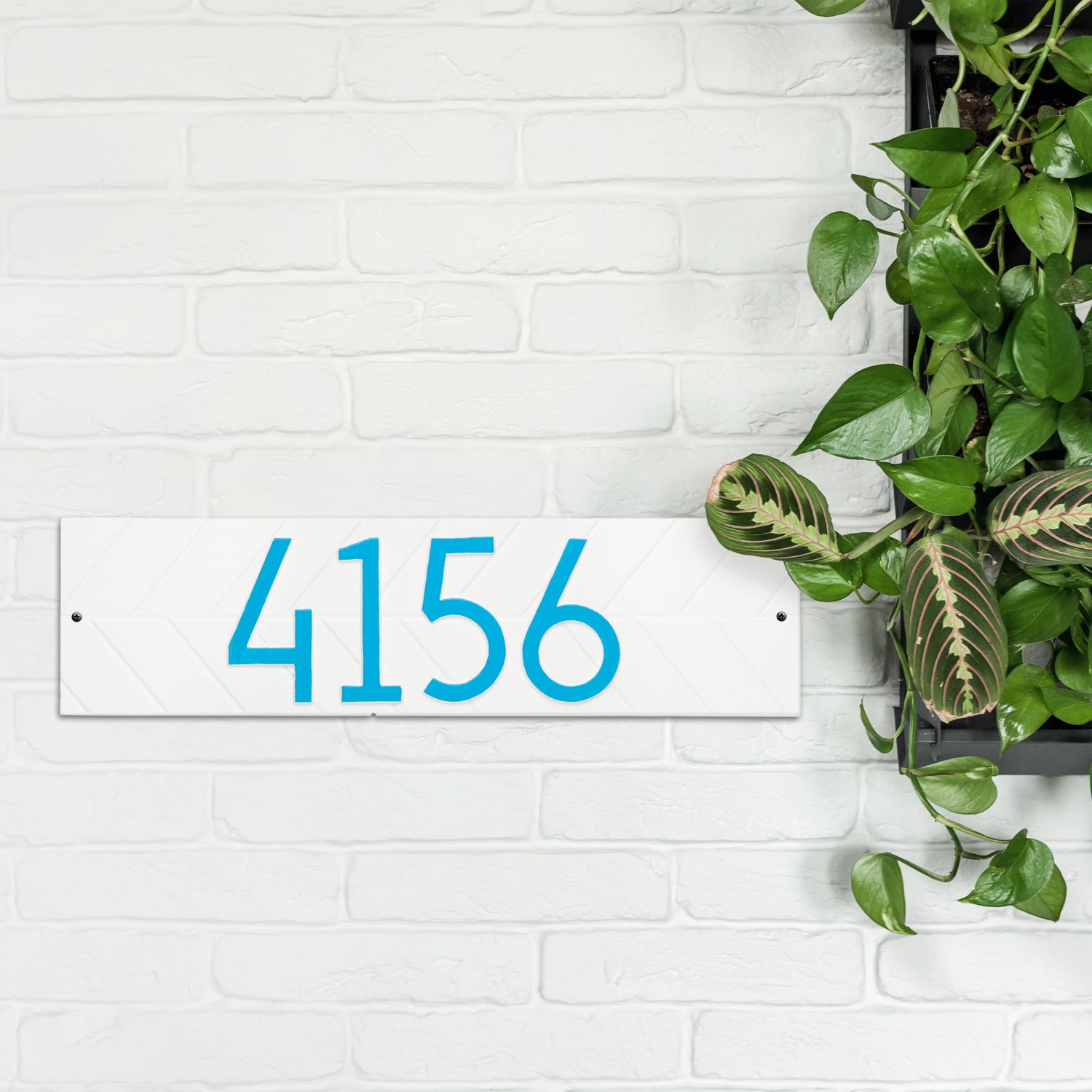 Modern Herringbone Horizontal Plaque, Standard Wall 1-line