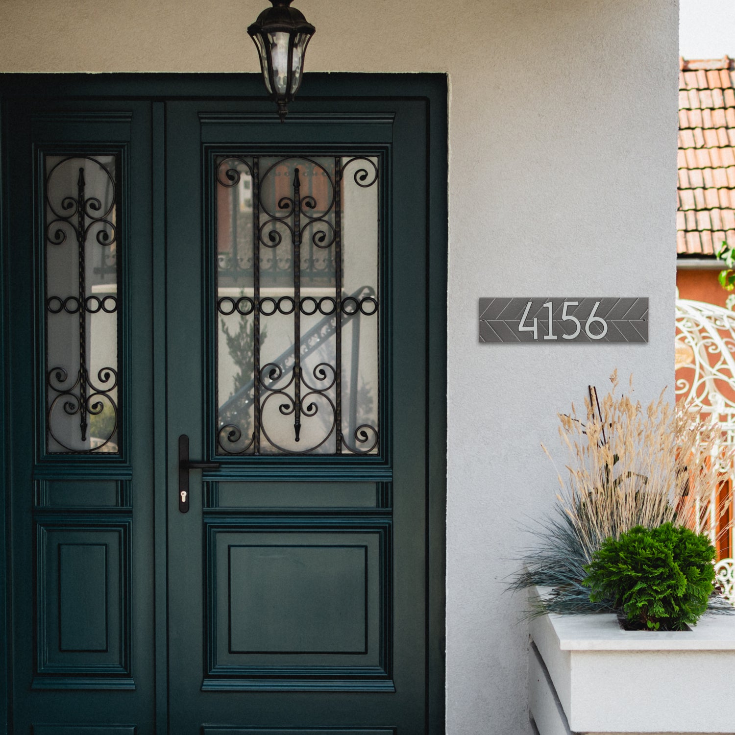 Modern Herringbone Horizontal Plaque, Standard Wall 1-line