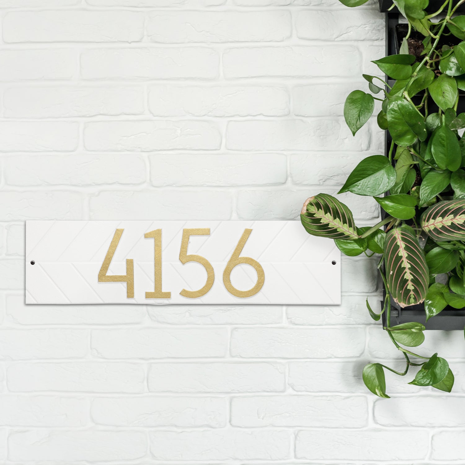 Modern Herringbone Horizontal Plaque, Standard Wall 1-line