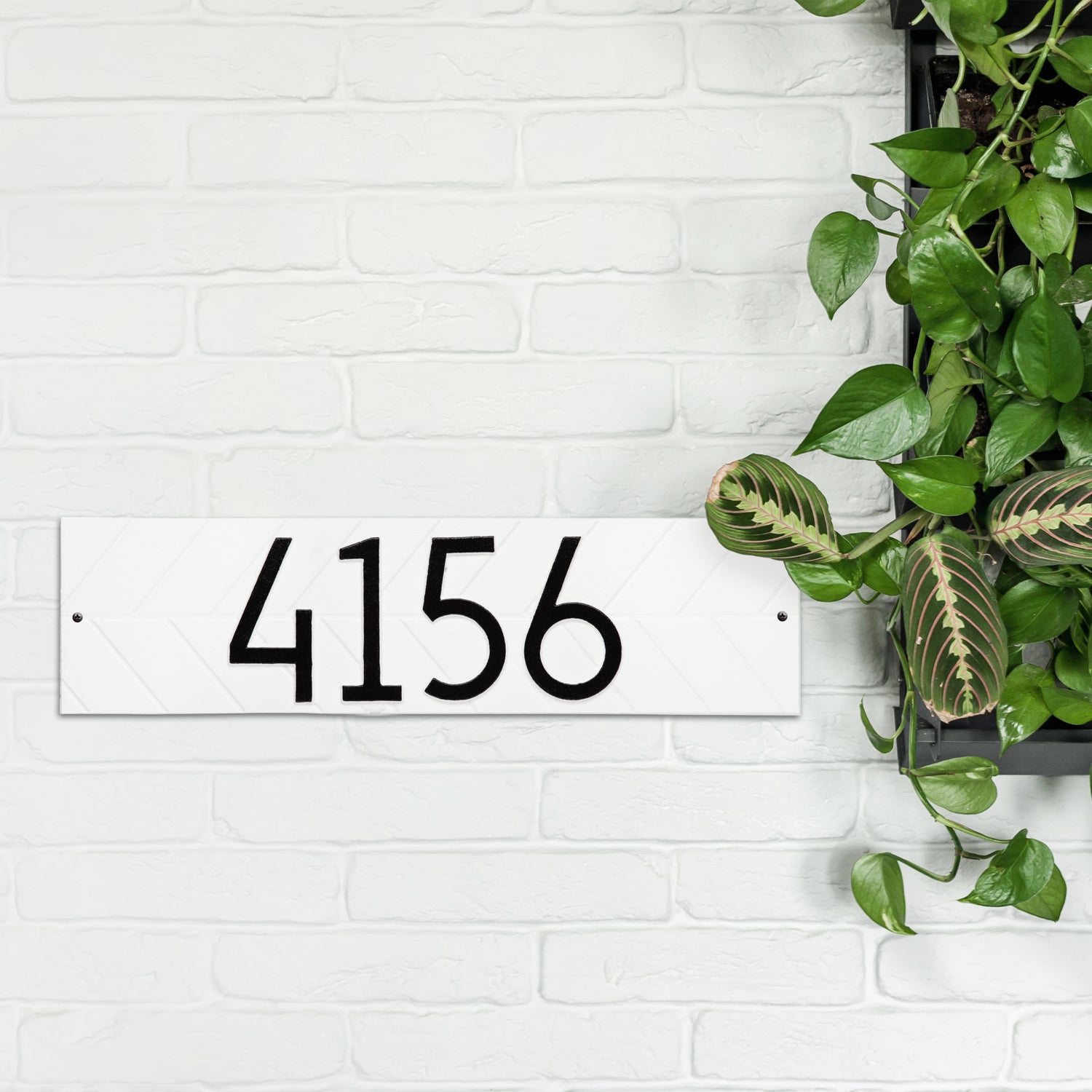 Modern Herringbone Horizontal Plaque, Standard Wall 1-line
