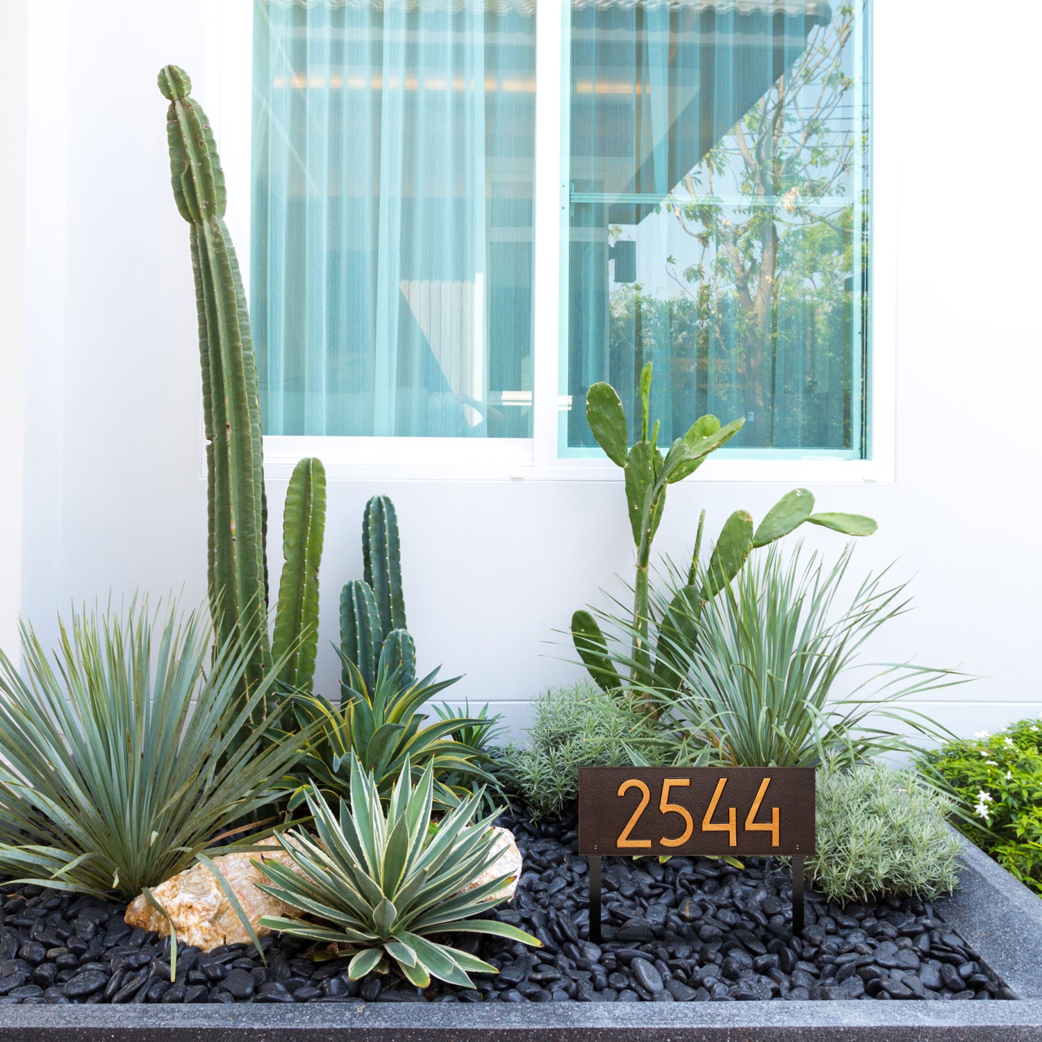 Mid-Century Modern Rectangle Plaque, Standard Lawn 1-line