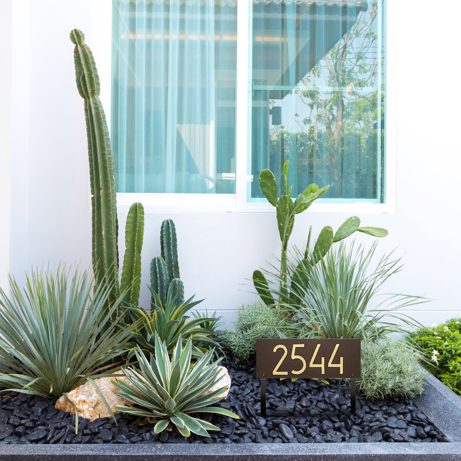 Mid-Century Modern Rectangle Plaque, Standard Lawn 1-line