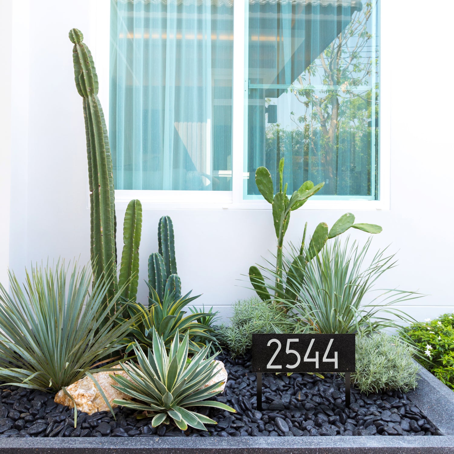 Mid-Century Modern Rectangle Plaque, Standard Lawn 1-line