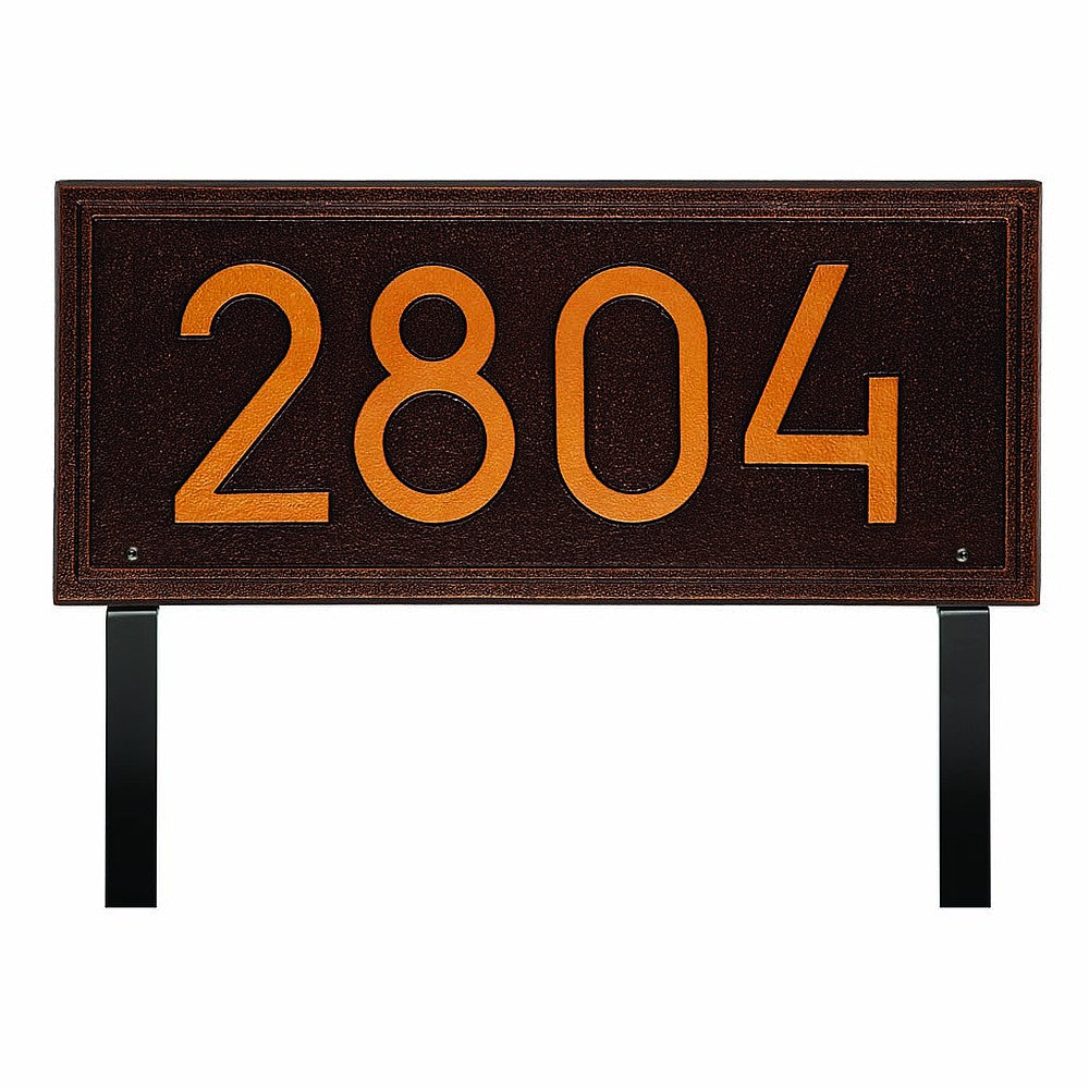 Double Line Modern Font Rectangle Plaque, Estate Lawn 1-line