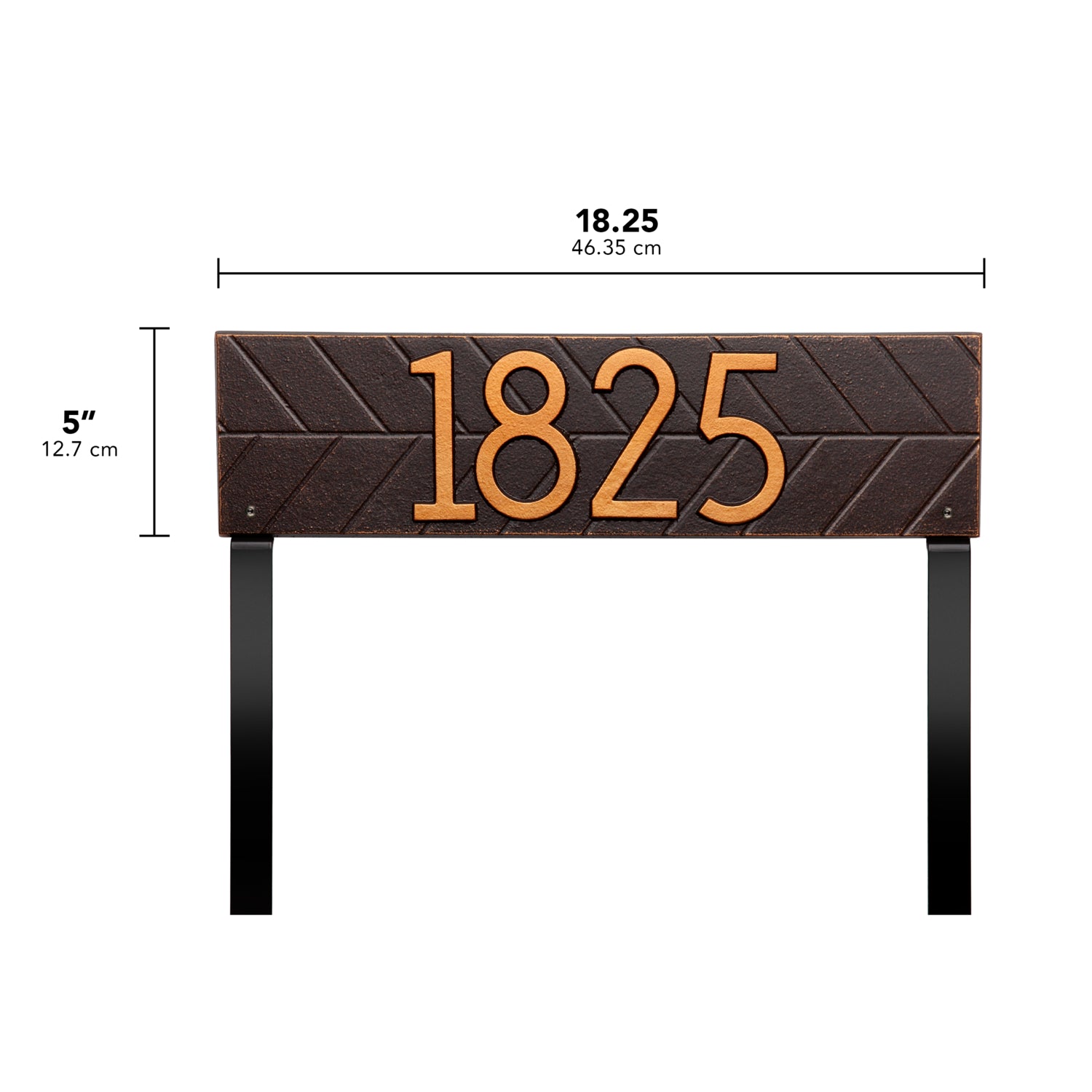 Herringbone Horizontal Plaque, Standard Lawn 1-line