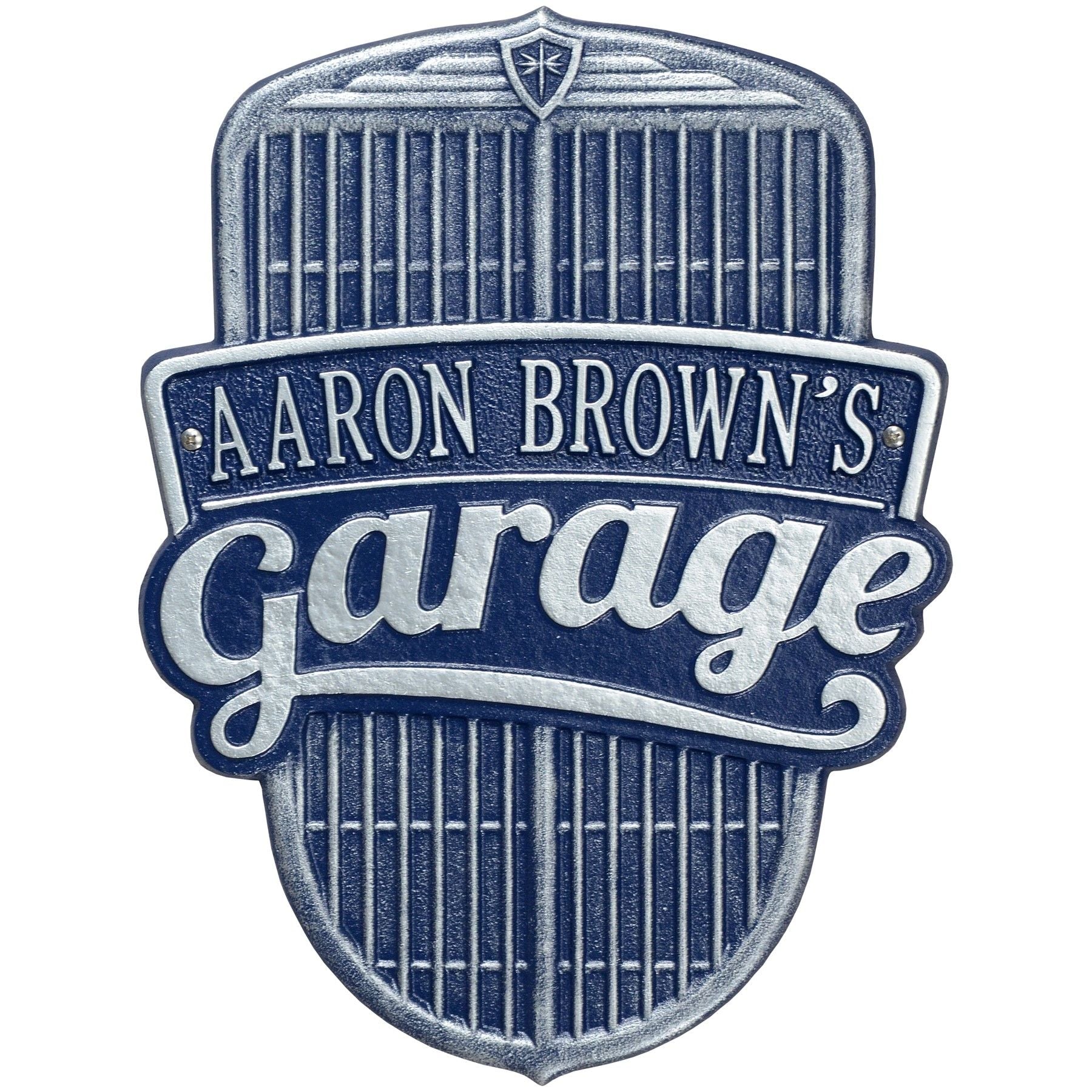 Car Grille Garage Plaque - Standard Wall - One Line