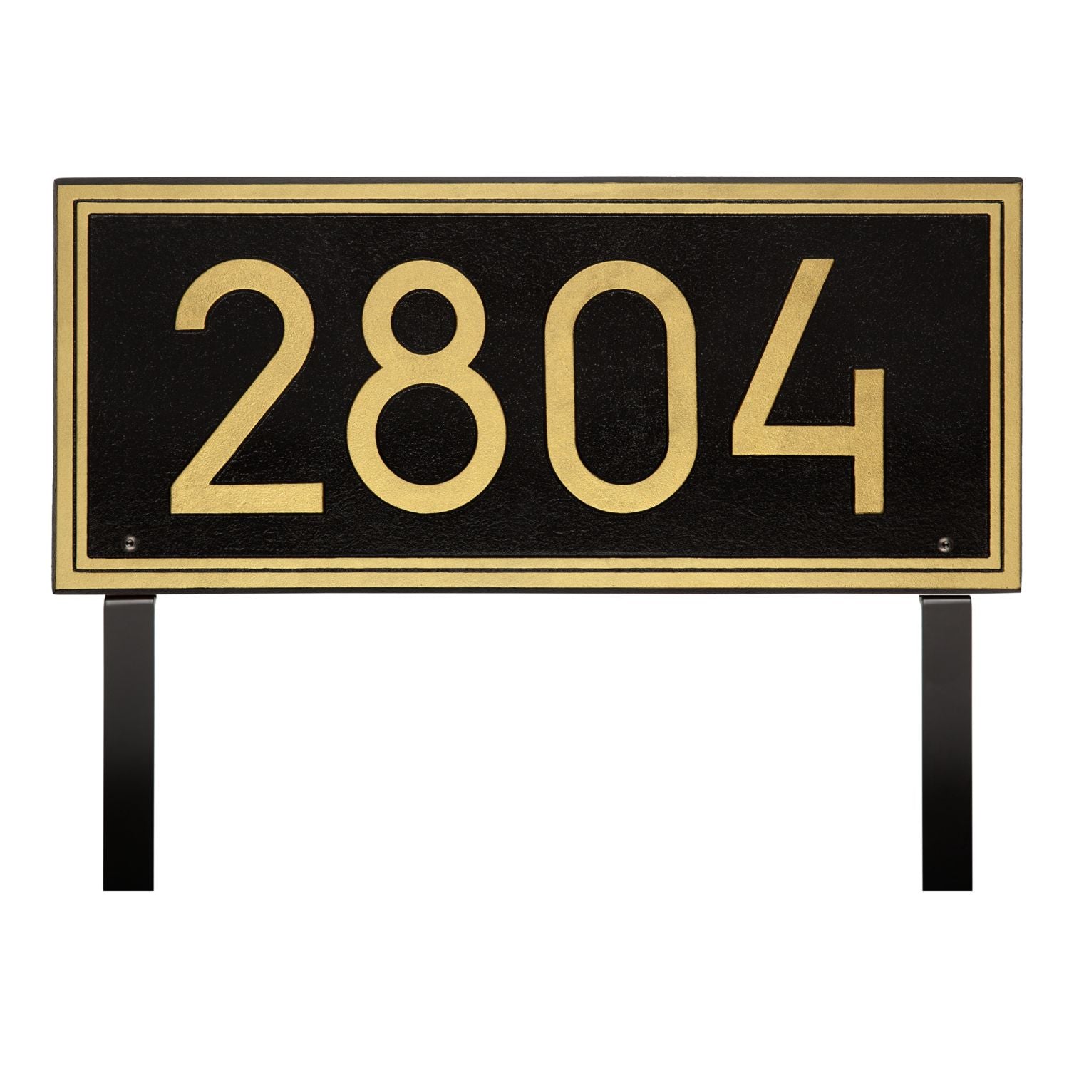Double Line Modern Font Rectangle Plaque - Estate Lawn 1-line