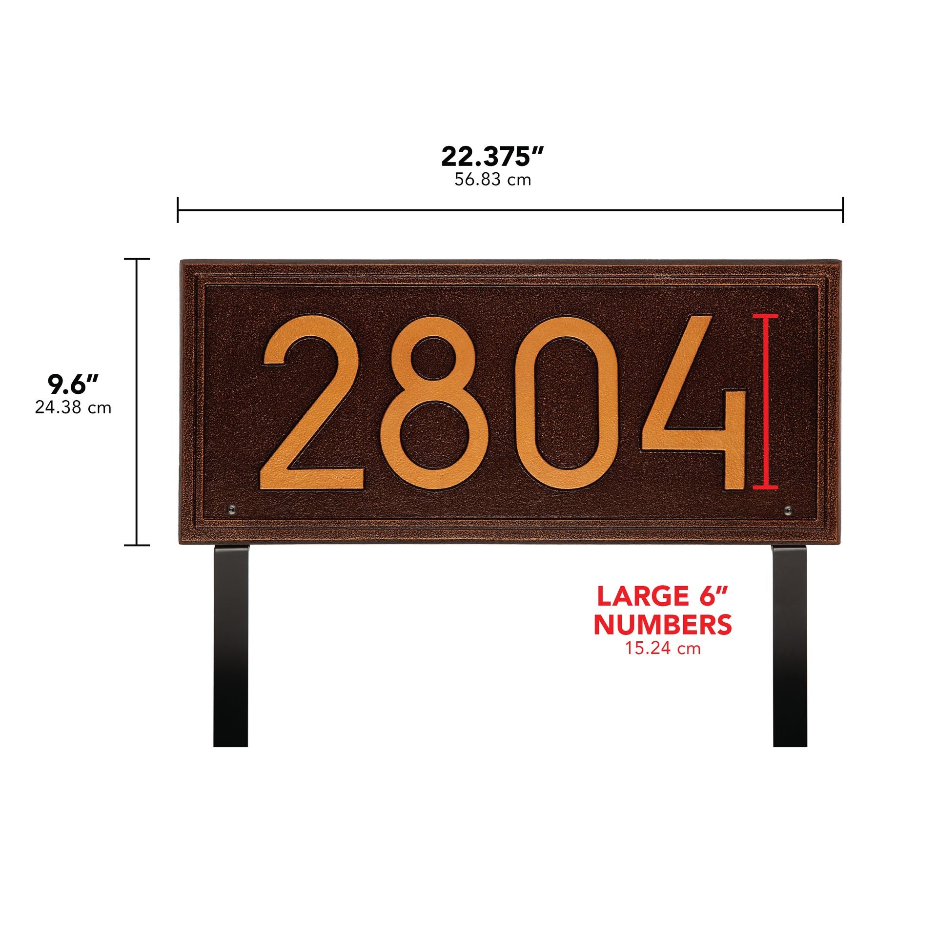 Double Line Modern Font Rectangle Plaque - Estate Lawn 1-line