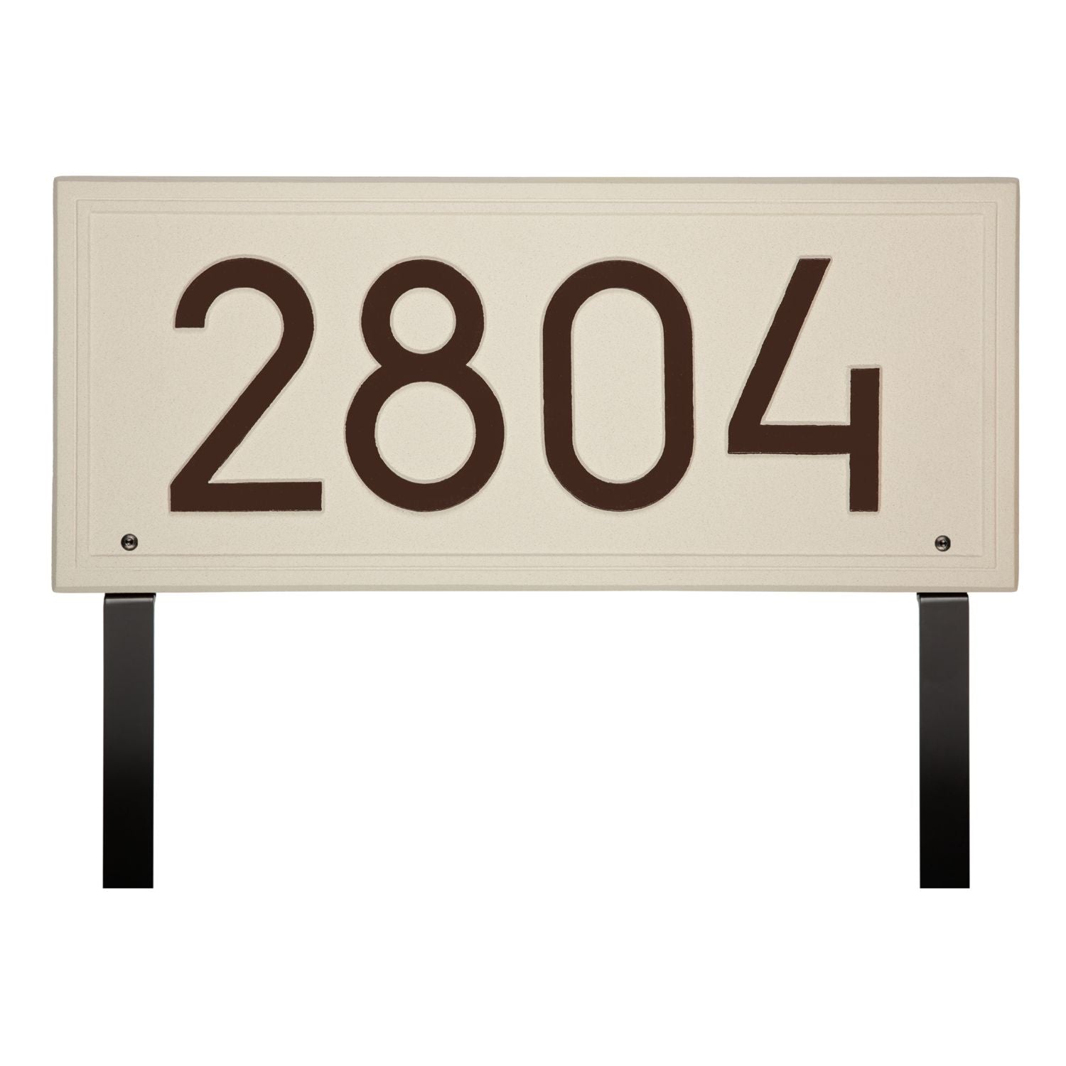 Double Line Modern Font Rectangle Plaque - Estate Lawn 1-line