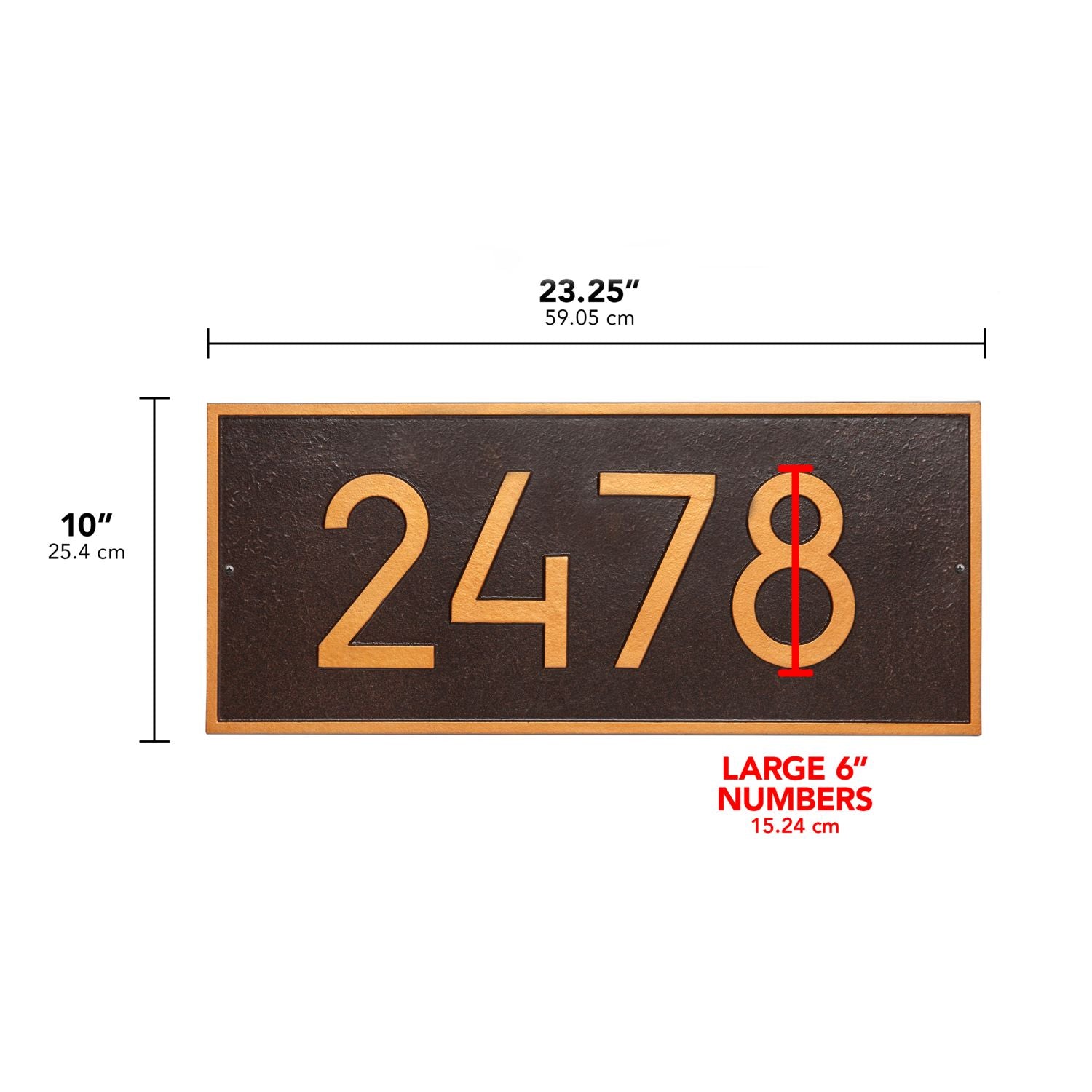 Hartford Rectangle 6in. Modern Font Plaque - Estate Wall 1-line