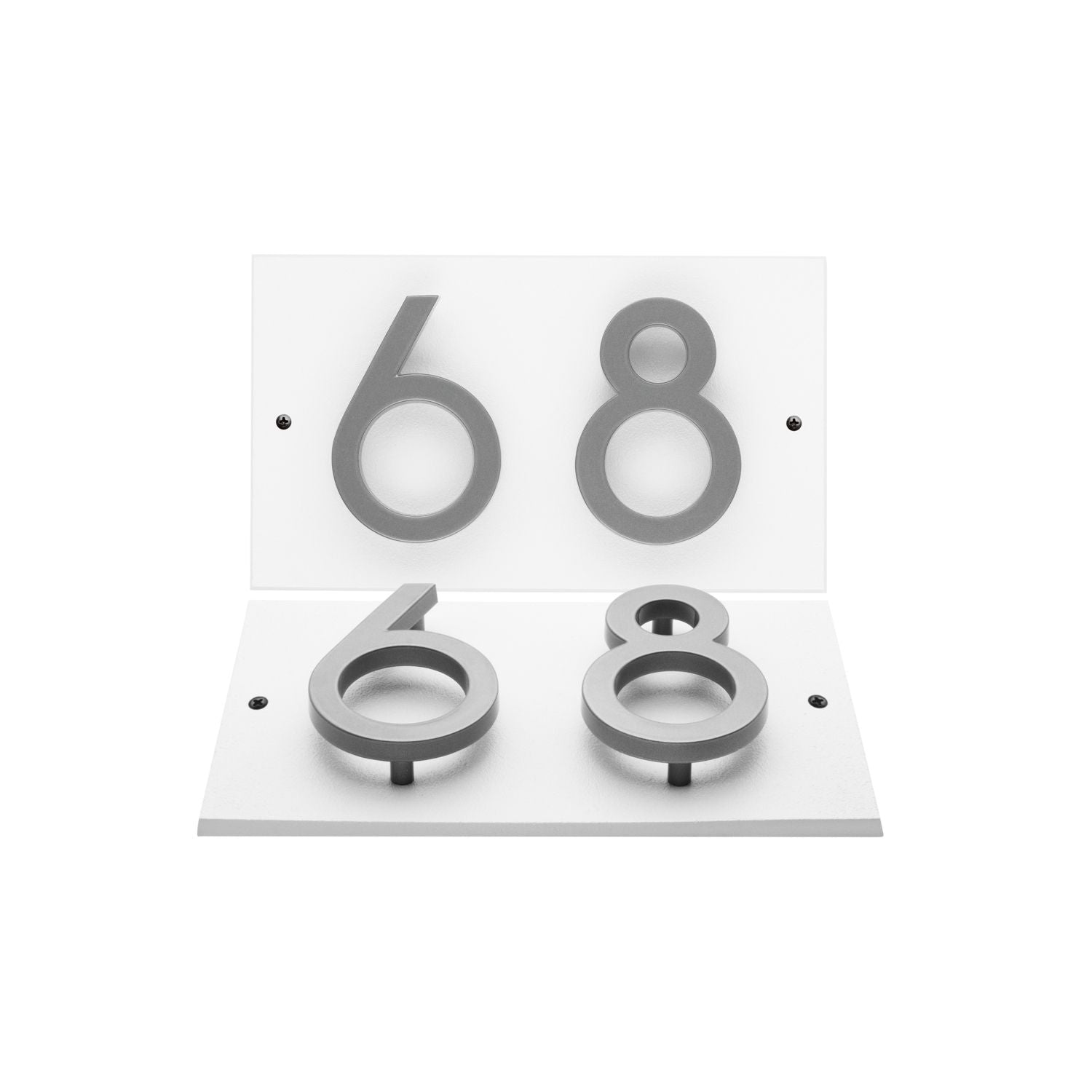 Modern Floating Standoff Plaque - 2 Number Horizontal
