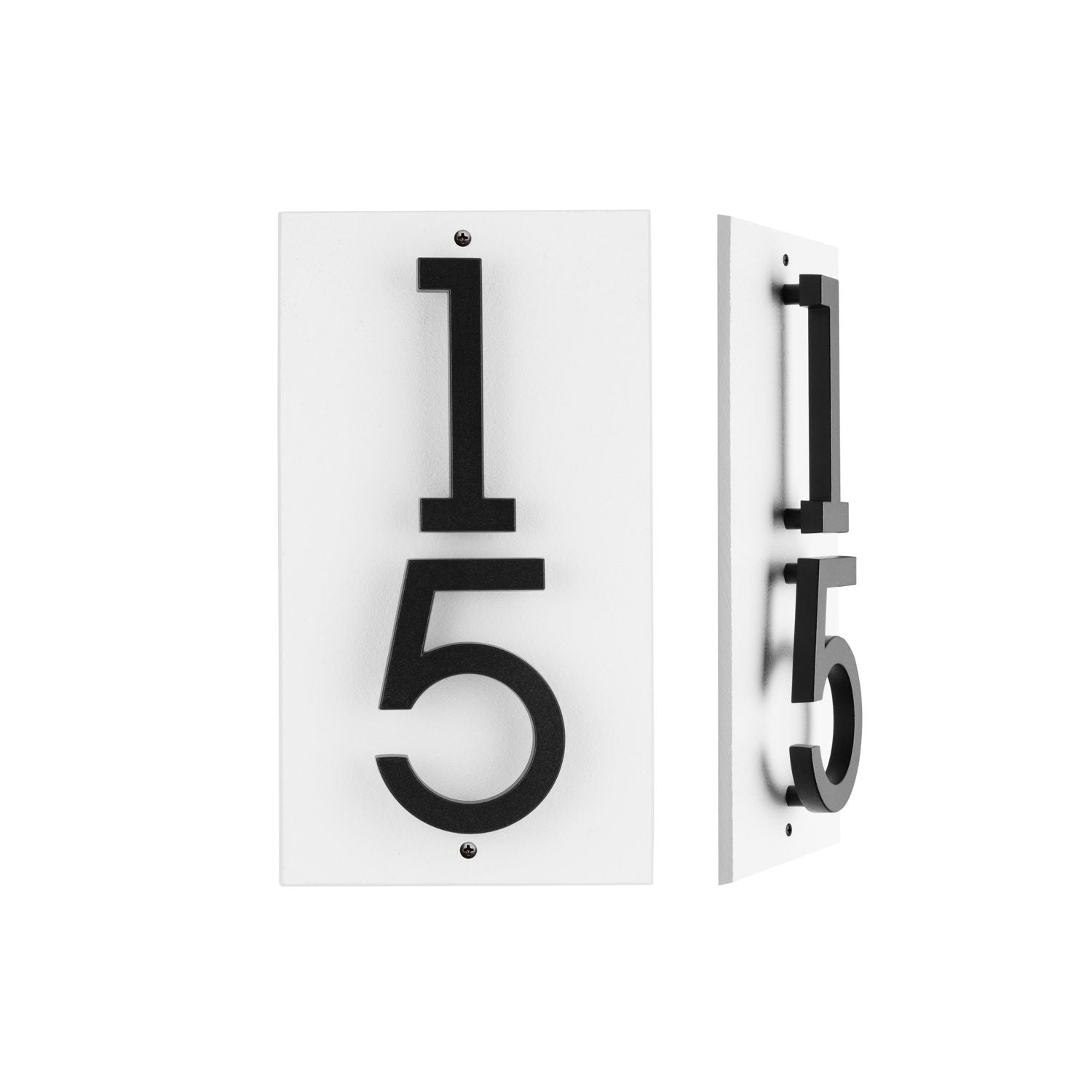 Modern Floating Standoff Plaque - 2 Number Vertical