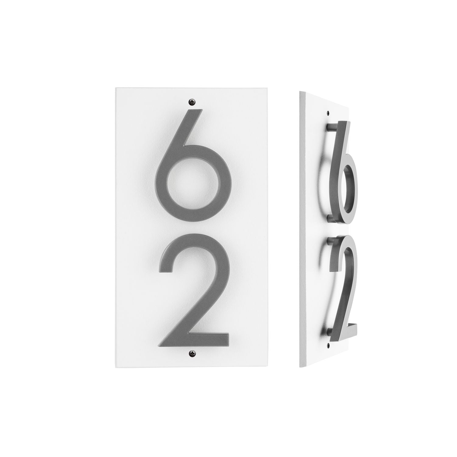 Modern Floating Standoff Plaque - 2 Number Vertical