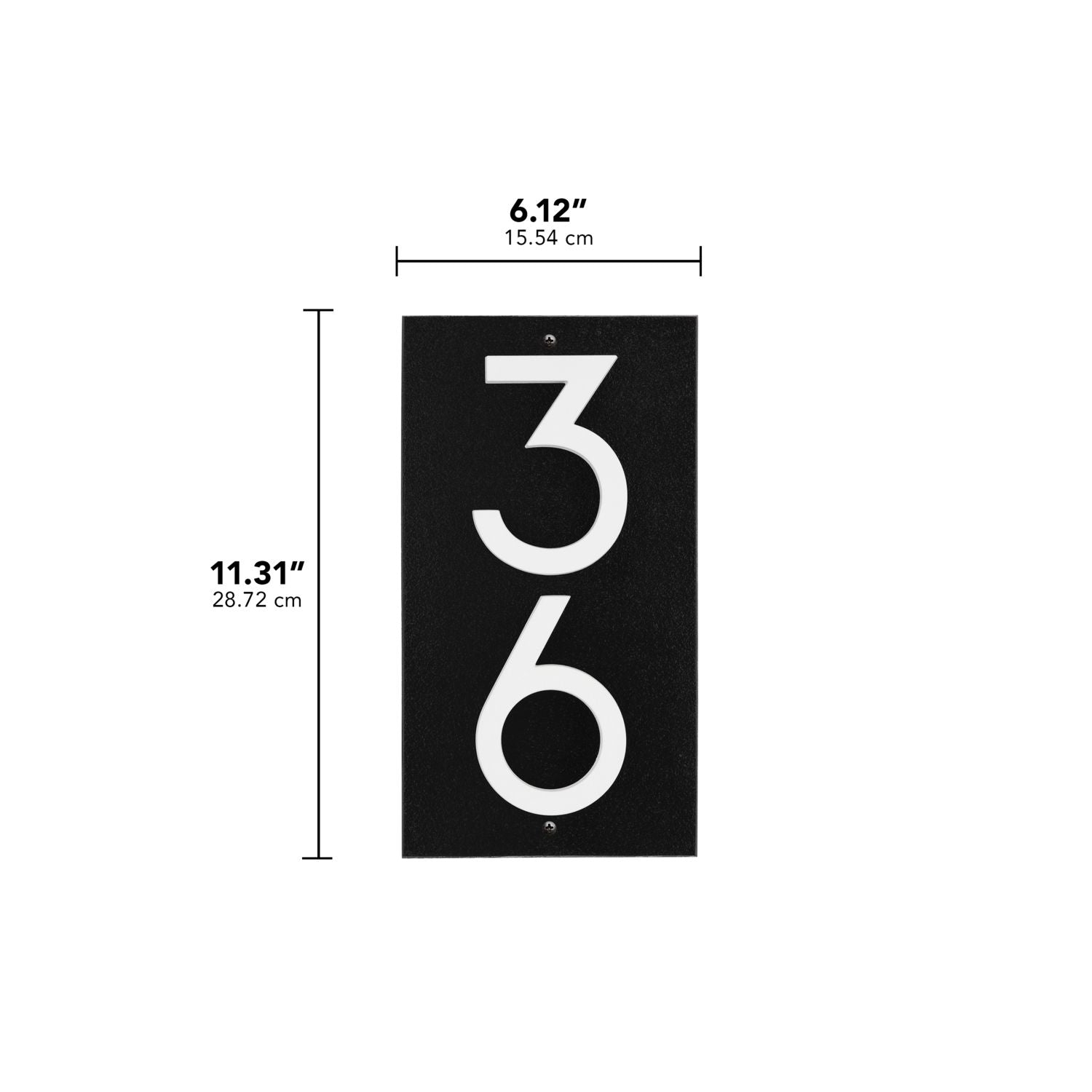 Modern Floating Standoff Plaque - 2 Number Vertical