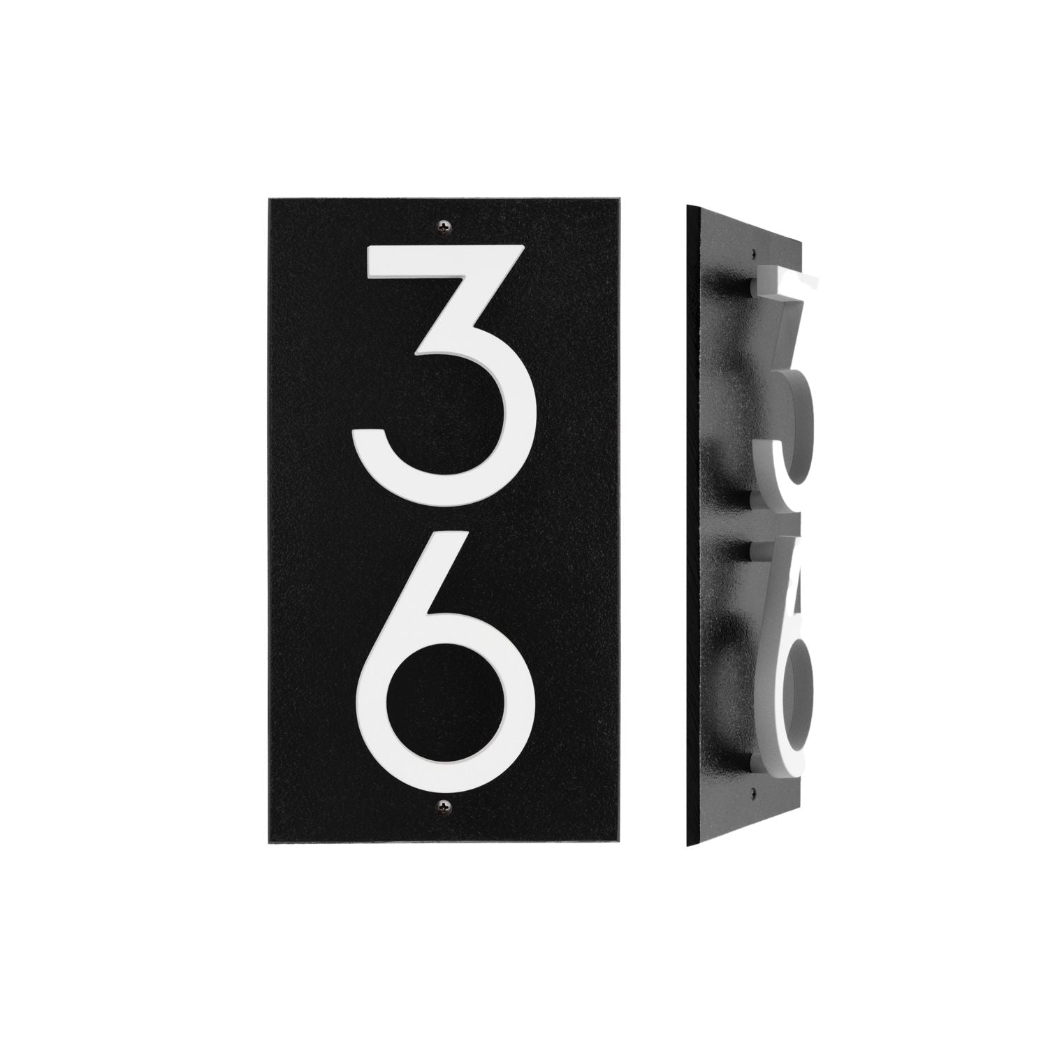 Modern Floating Standoff Plaque - 2 Number Vertical
