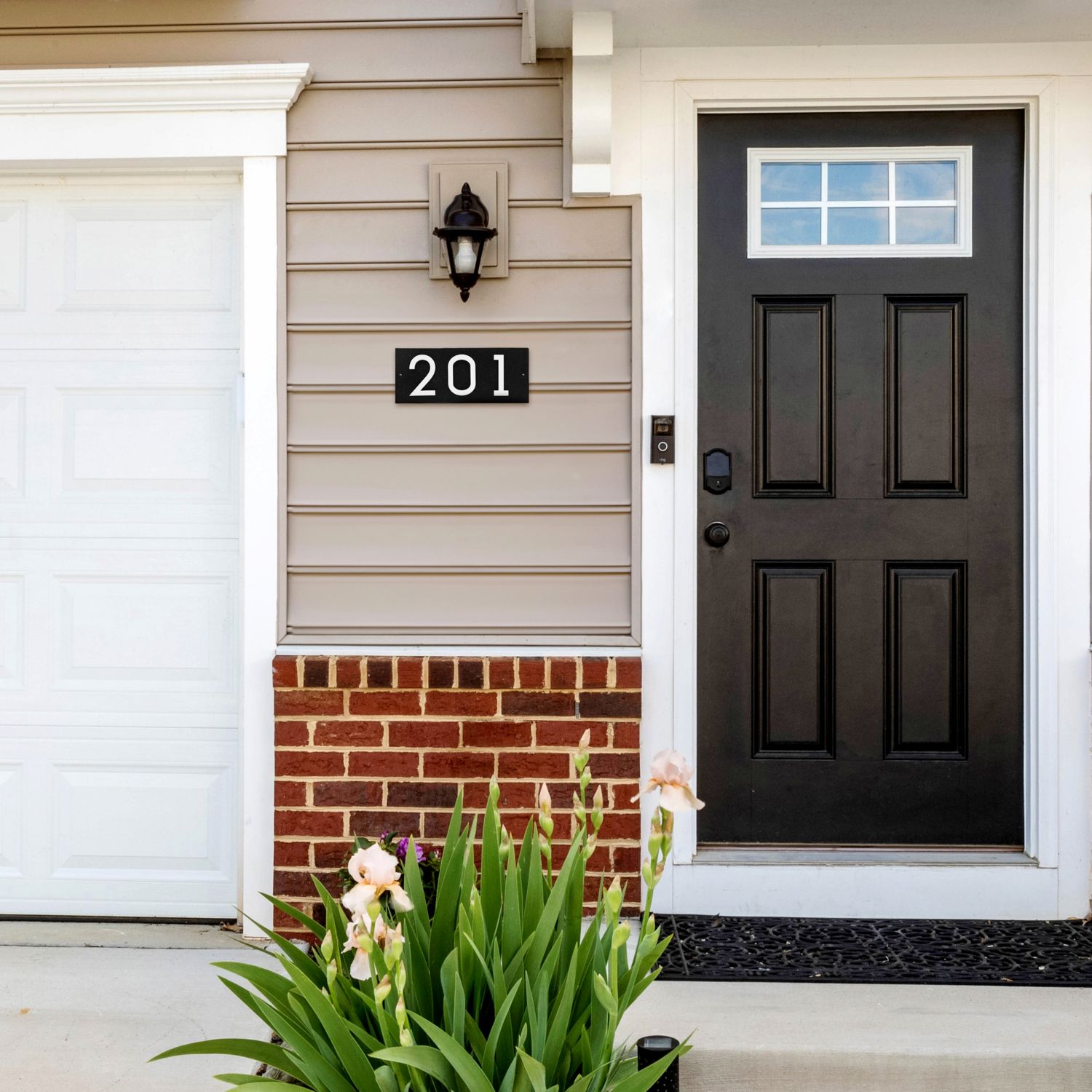 Modern Floating Standoff Plaque - 3 Number Horizontal