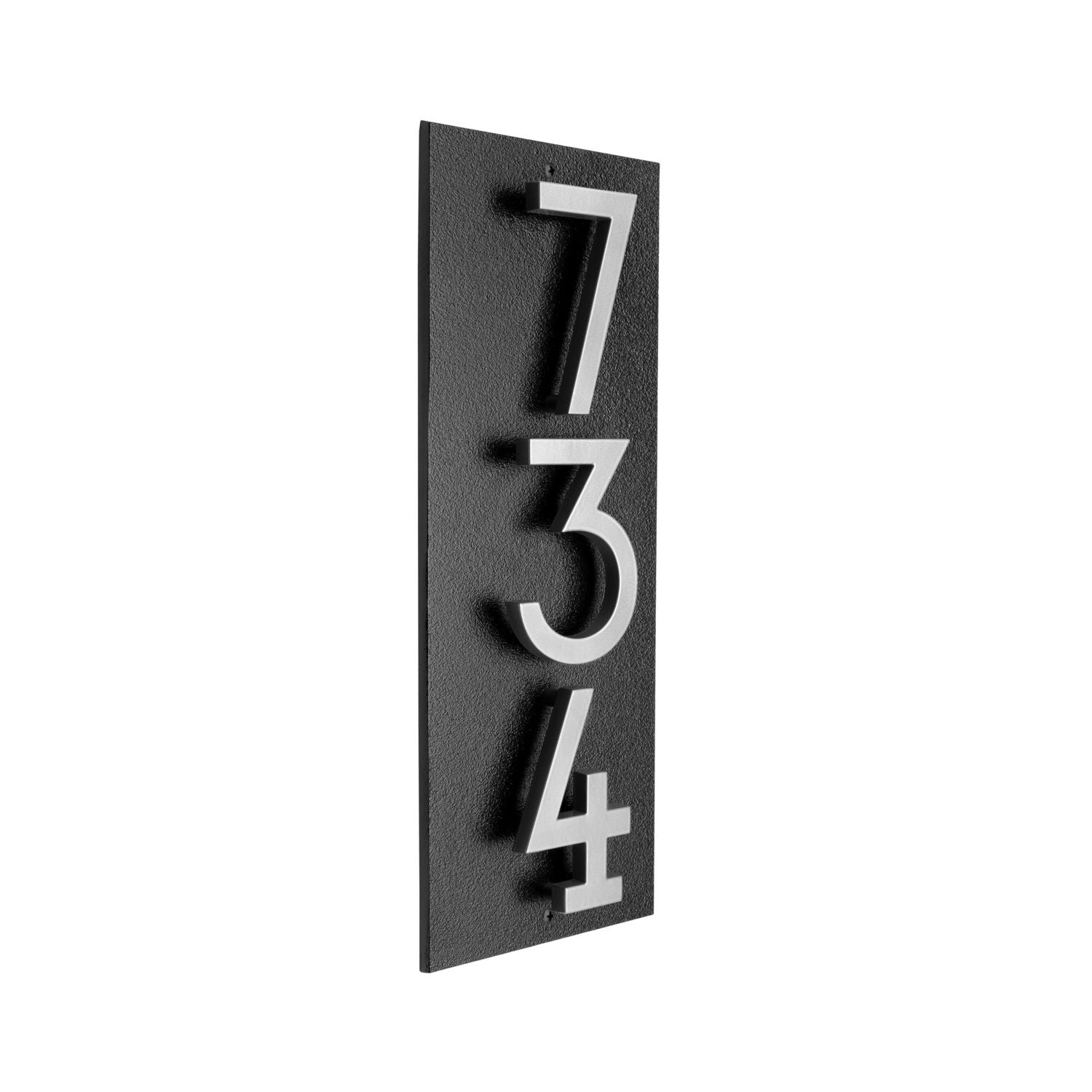 Modern Floating Standoff Plaque - 3 Number Vertical