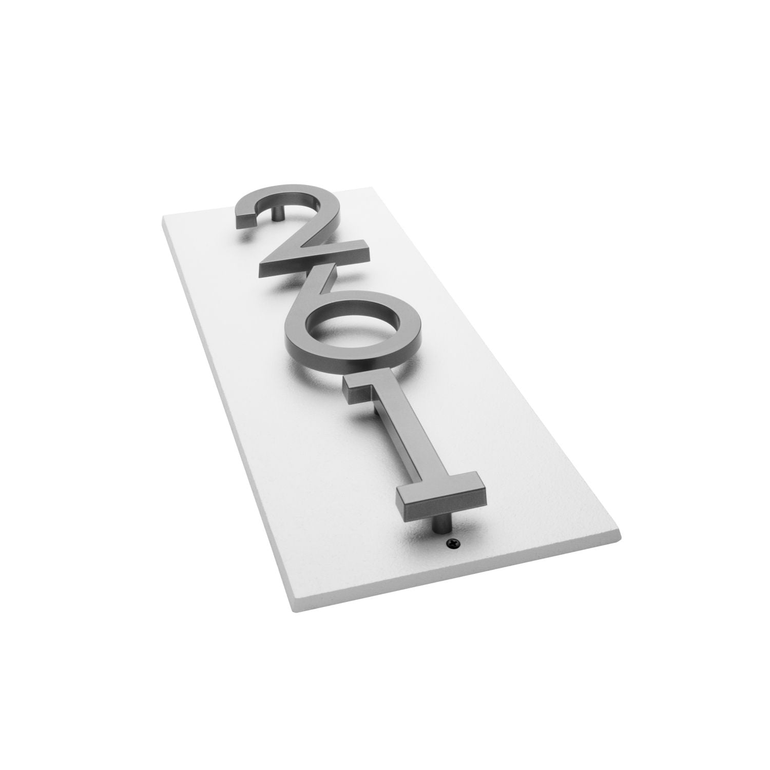 Modern Floating Standoff Plaque - 3 Number Vertical