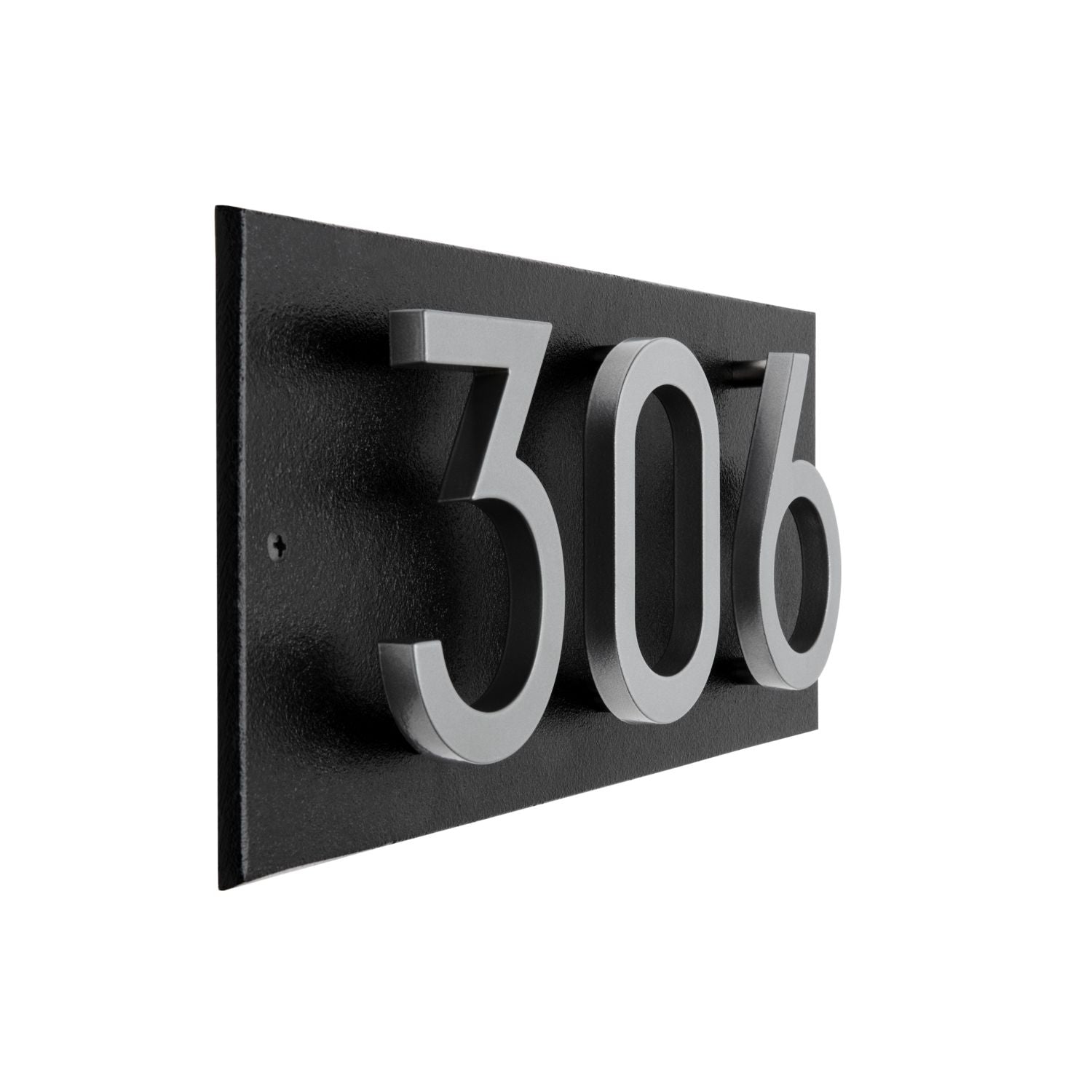 Modern Floating Standoff Plaque - 3 Number Horizontal