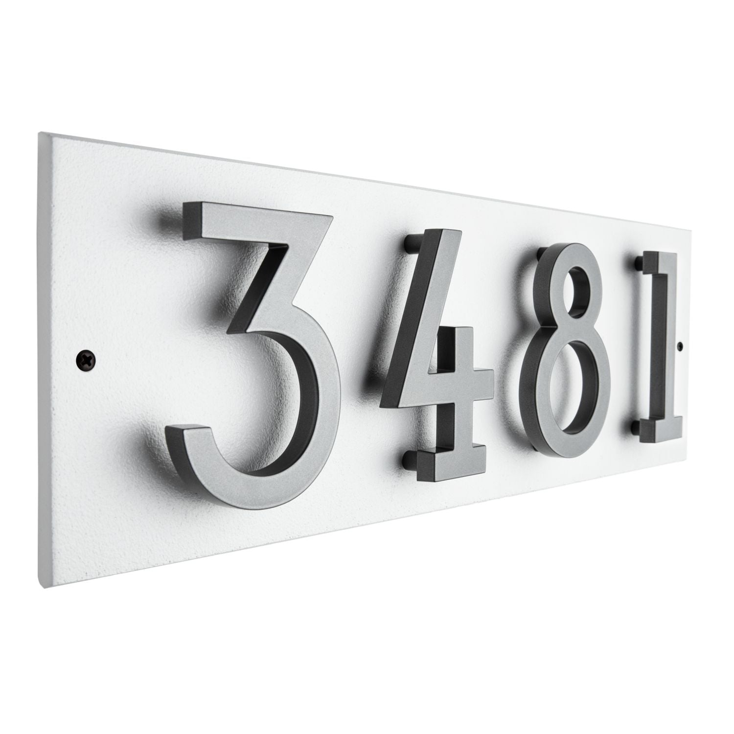 Modern Floating Standoff Plaque - 4 Number Horizontal