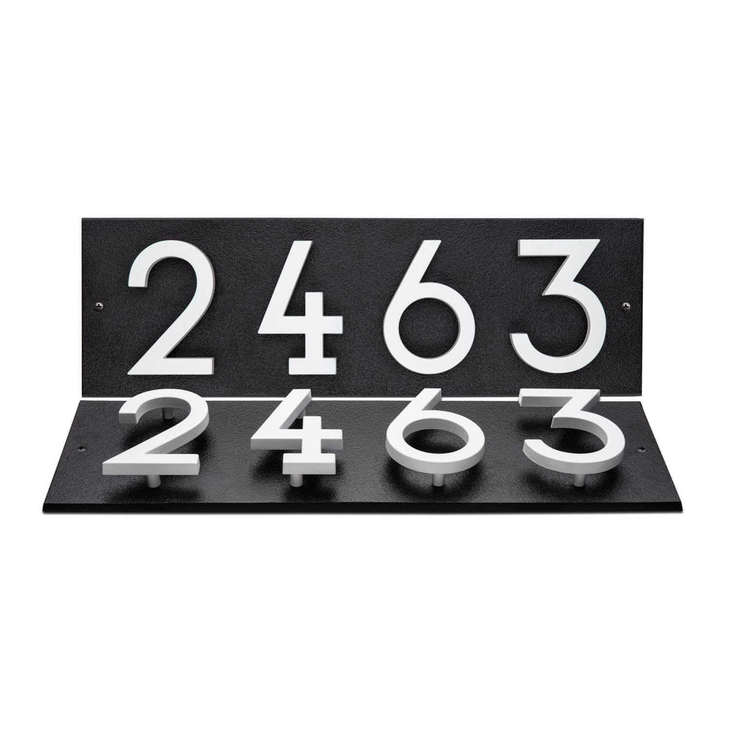 Modern Floating Standoff Plaque - 4 Number Horizontal