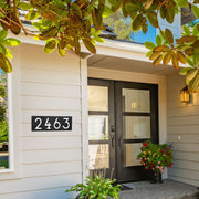 Modern Floating Standoff Plaque - 4 Number Horizontal