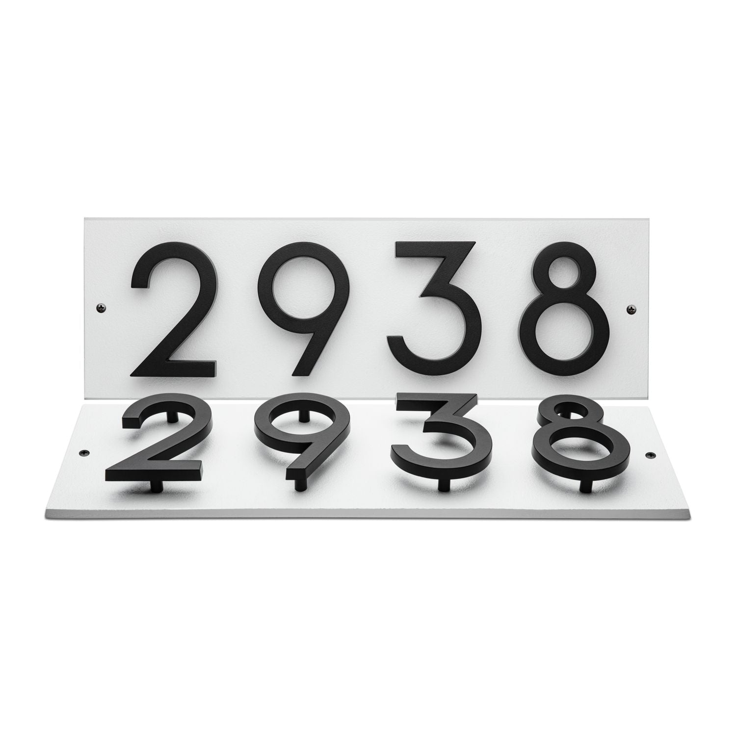 Modern Floating Standoff Plaque - 4 Number Horizontal