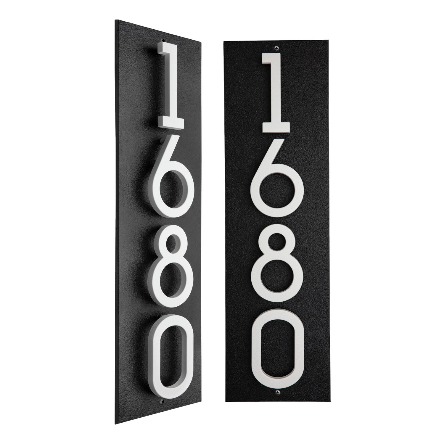 Modern Floating Standoff Plaque - 4 Number Vertical