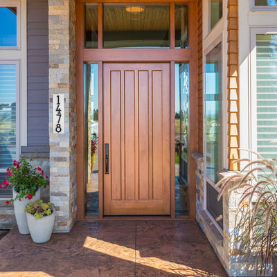 Modern Floating Standoff Plaque - 4 Number Vertical