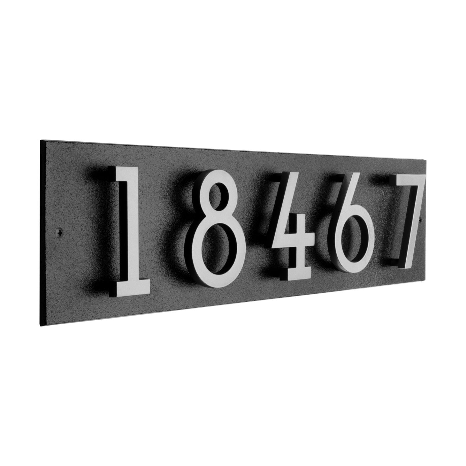 Modern Floating Standoff Plaque - 5 Number Horizontal