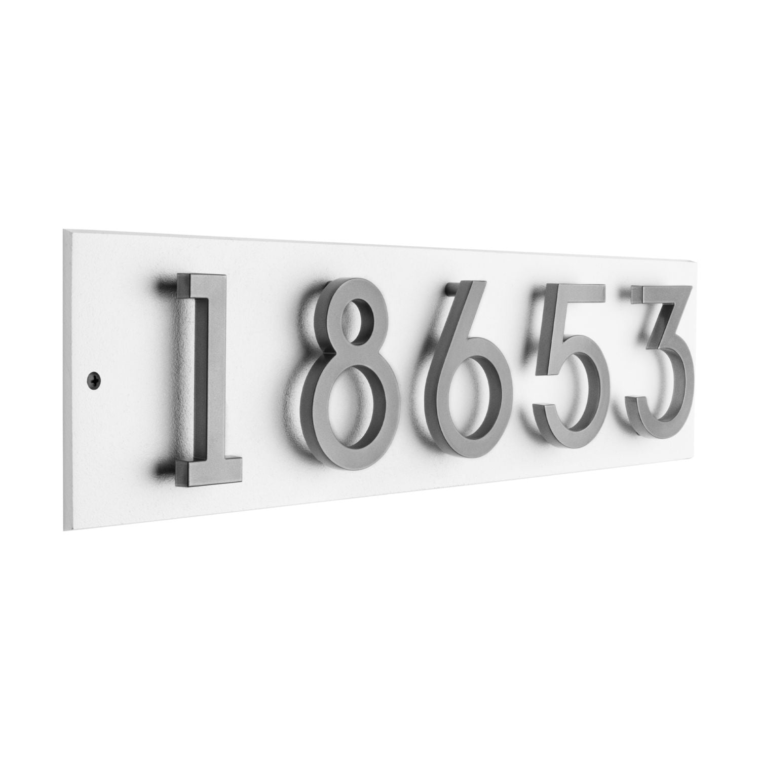 Modern Floating Standoff Plaque - 5 Number Horizontal
