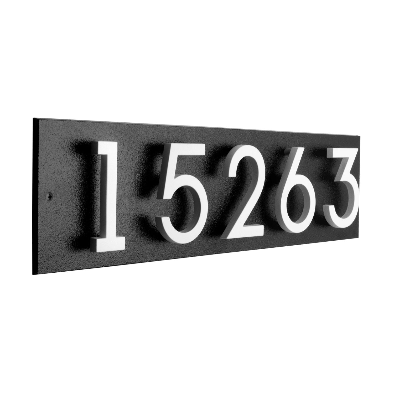Modern Floating Standoff Plaque - 5 Number Horizontal
