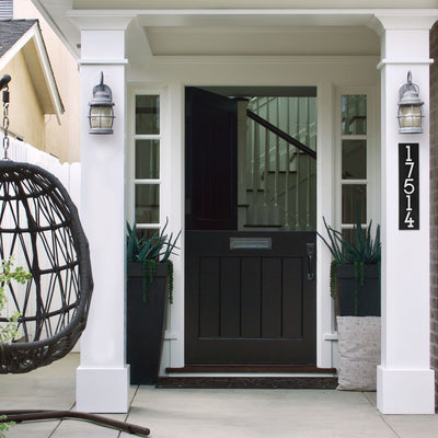 Modern Floating Standoff Plaque - 5 Number Vertical