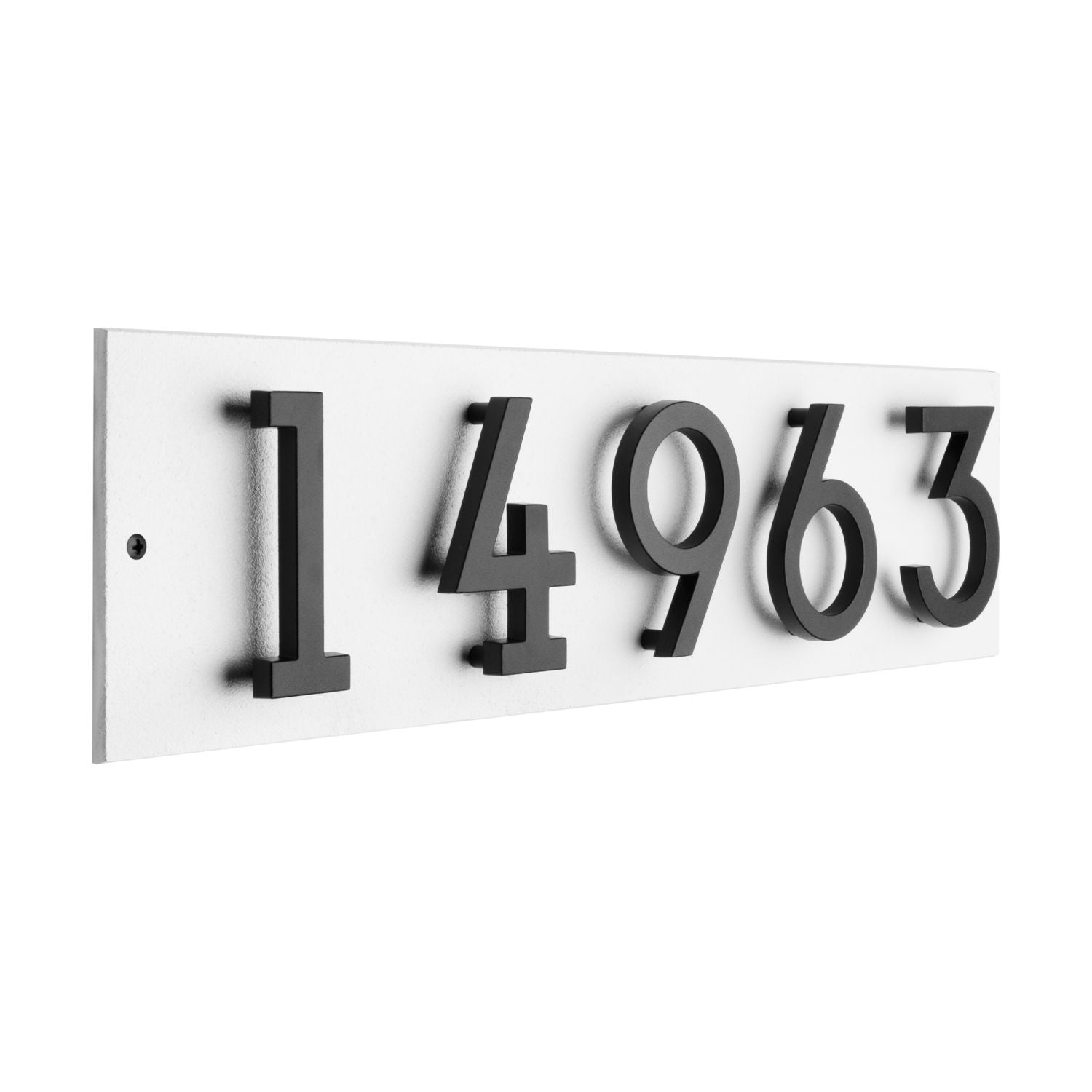 Modern Floating Standoff Plaque - 5 Number Horizontal