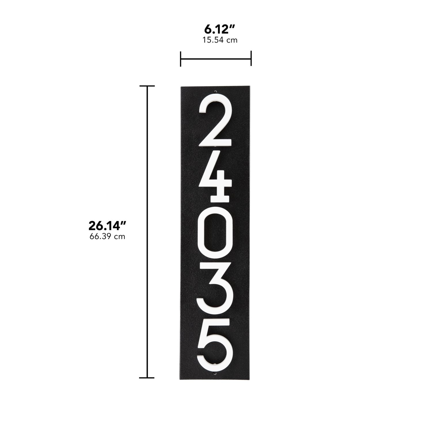 Modern Floating Standoff Plaque - 5 Number Vertical