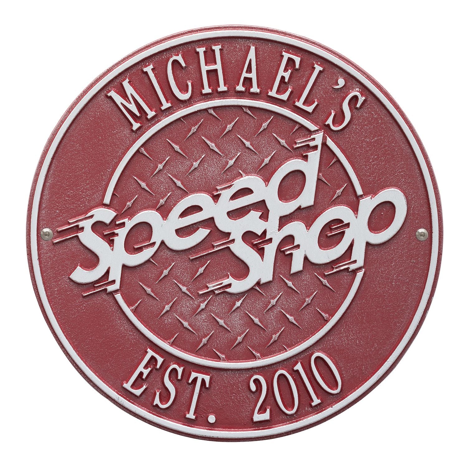 Speed Shop Plaque - Standard Wall - Two Line